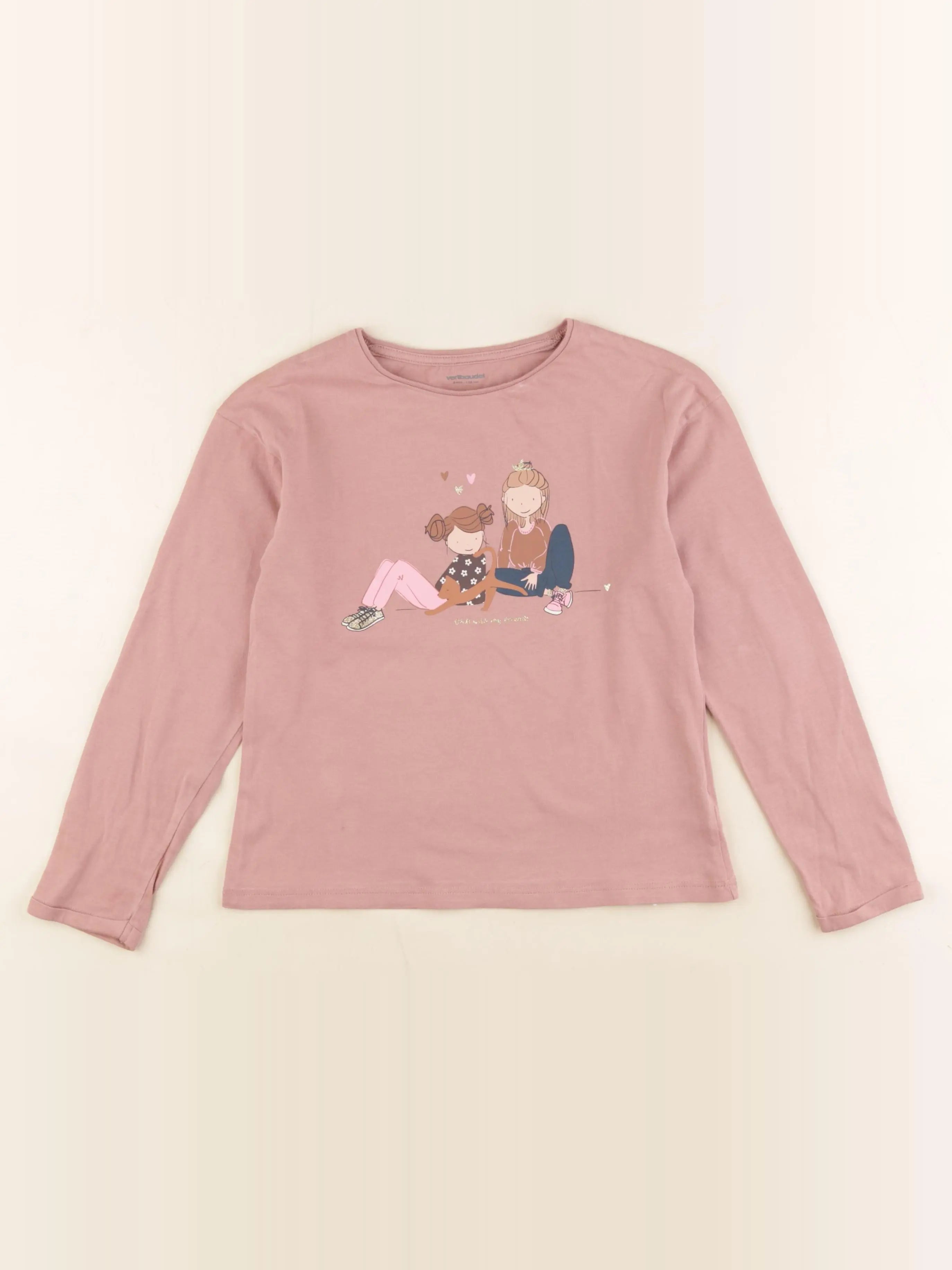Vertbaudet - tee-shirt rose - 8 ans