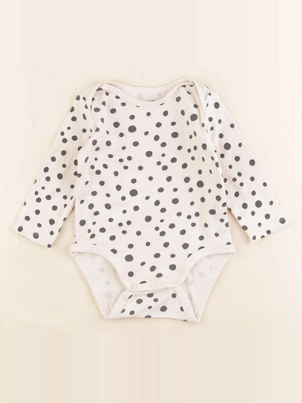 H&M - body marron, noir - 4/6 mois