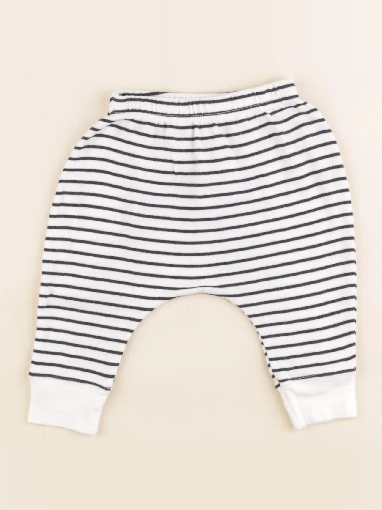 Petit Bateau - sarouel bleu, blanc - 3 mois