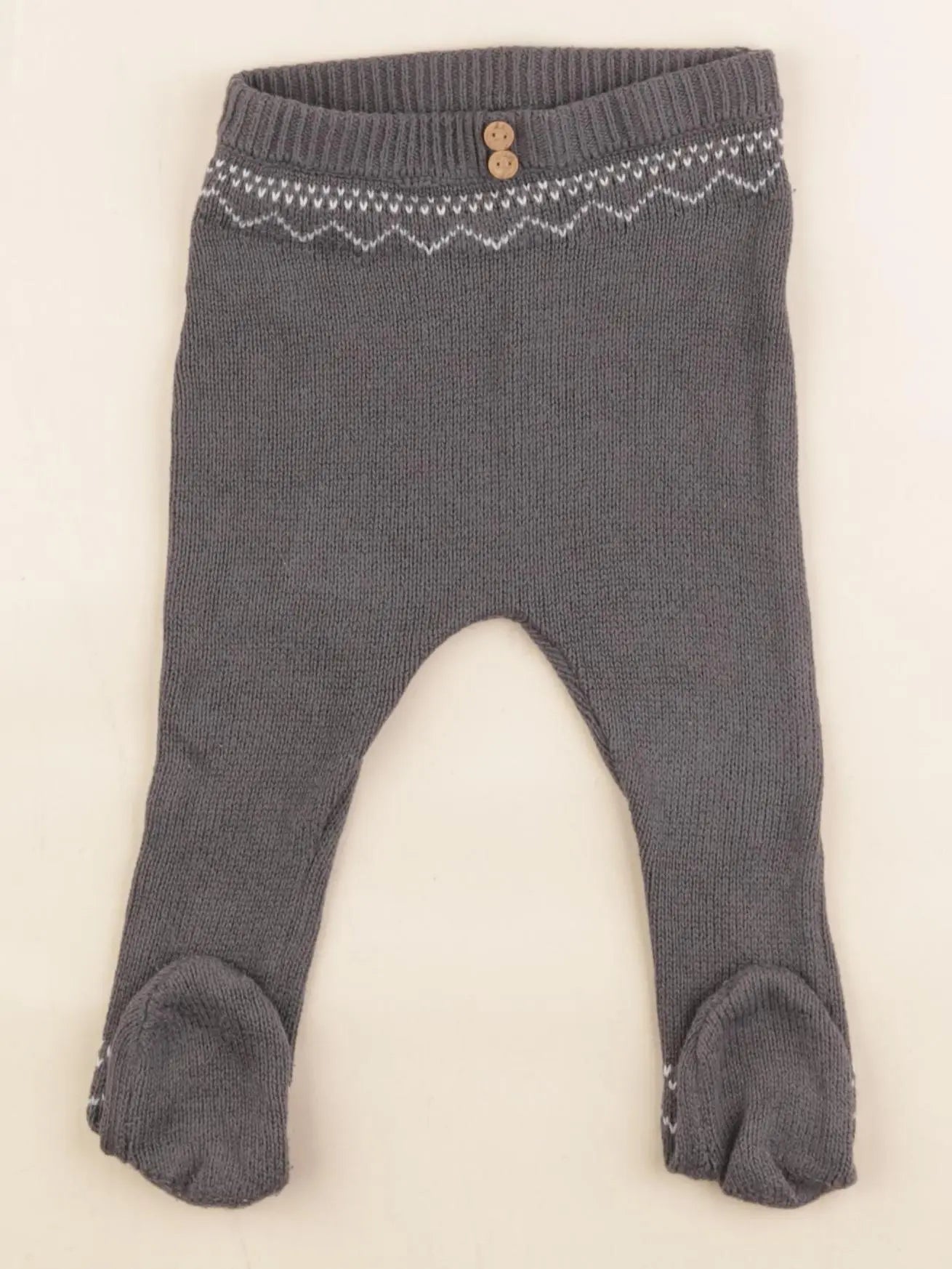 Vertbaudet - legging gris - 12 mois