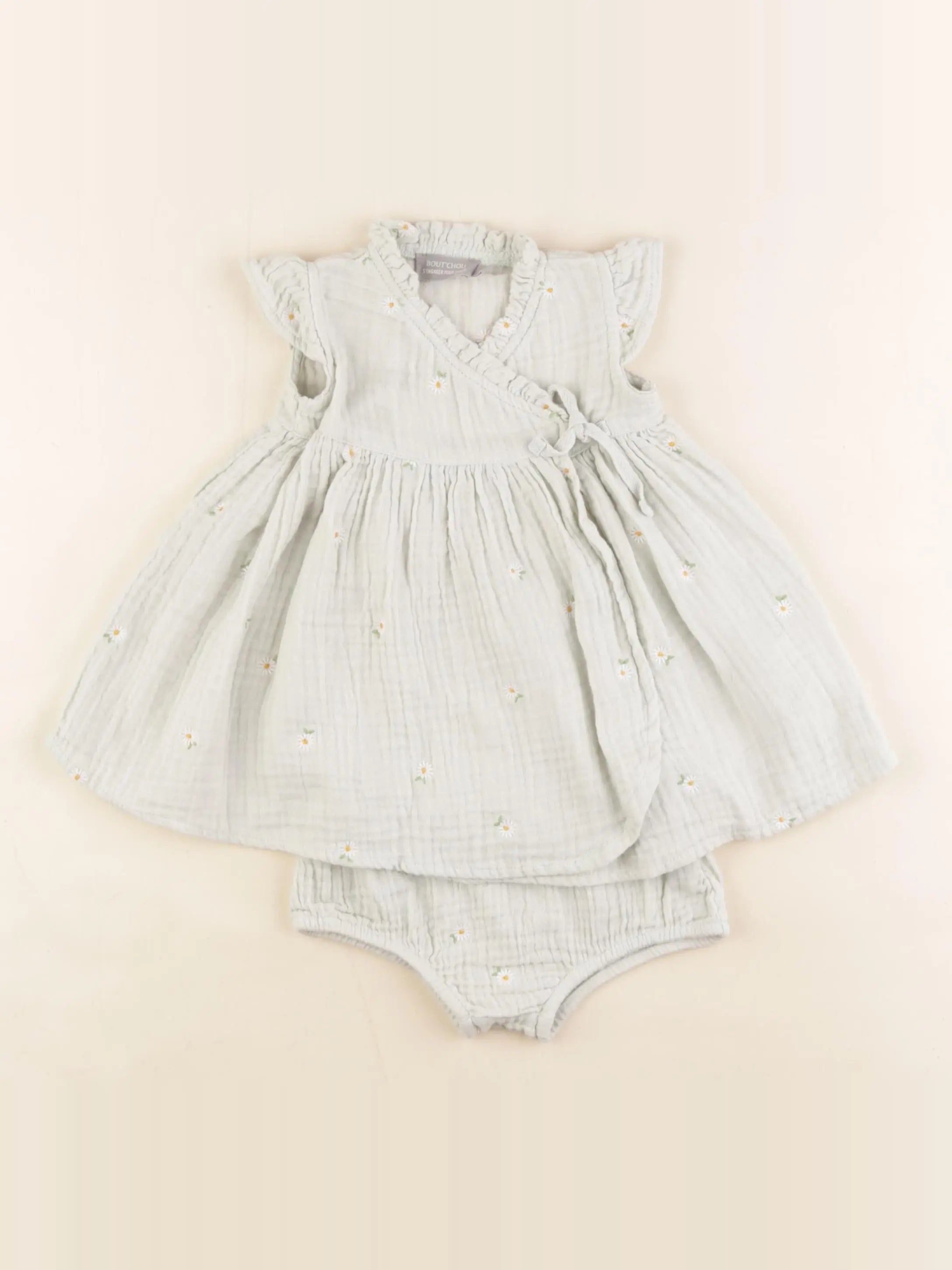 Boutchou - robe vert - 6 mois