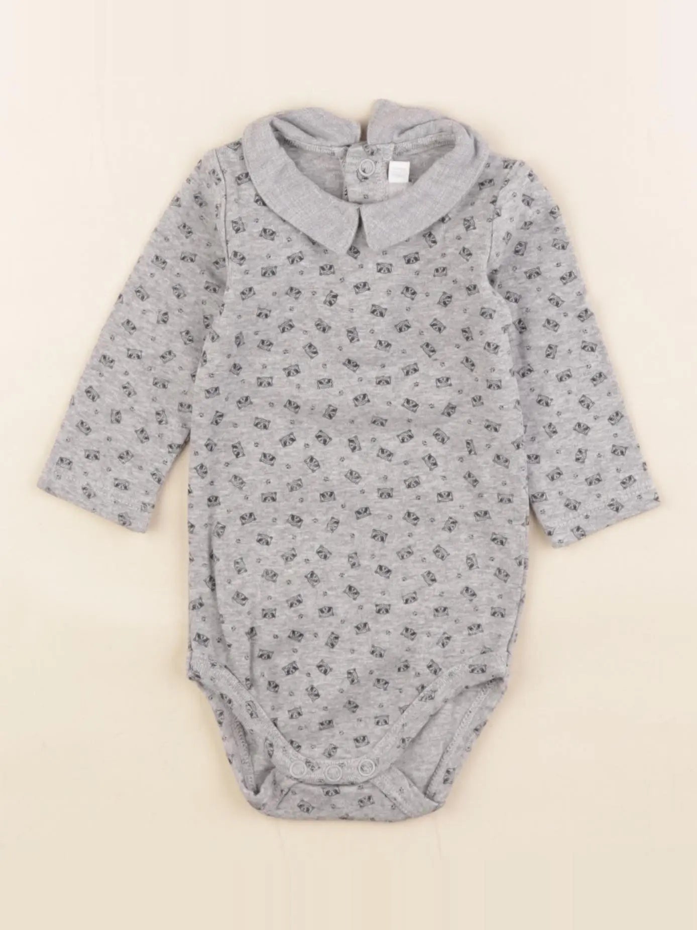 Natalys - body à col gris - 3 mois