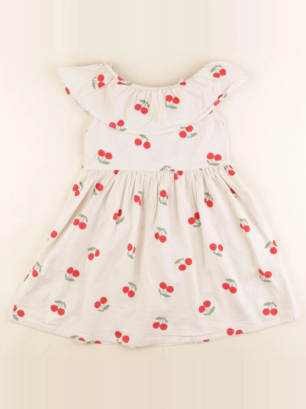 H&M - robe beige, rouge - 6/7 ans