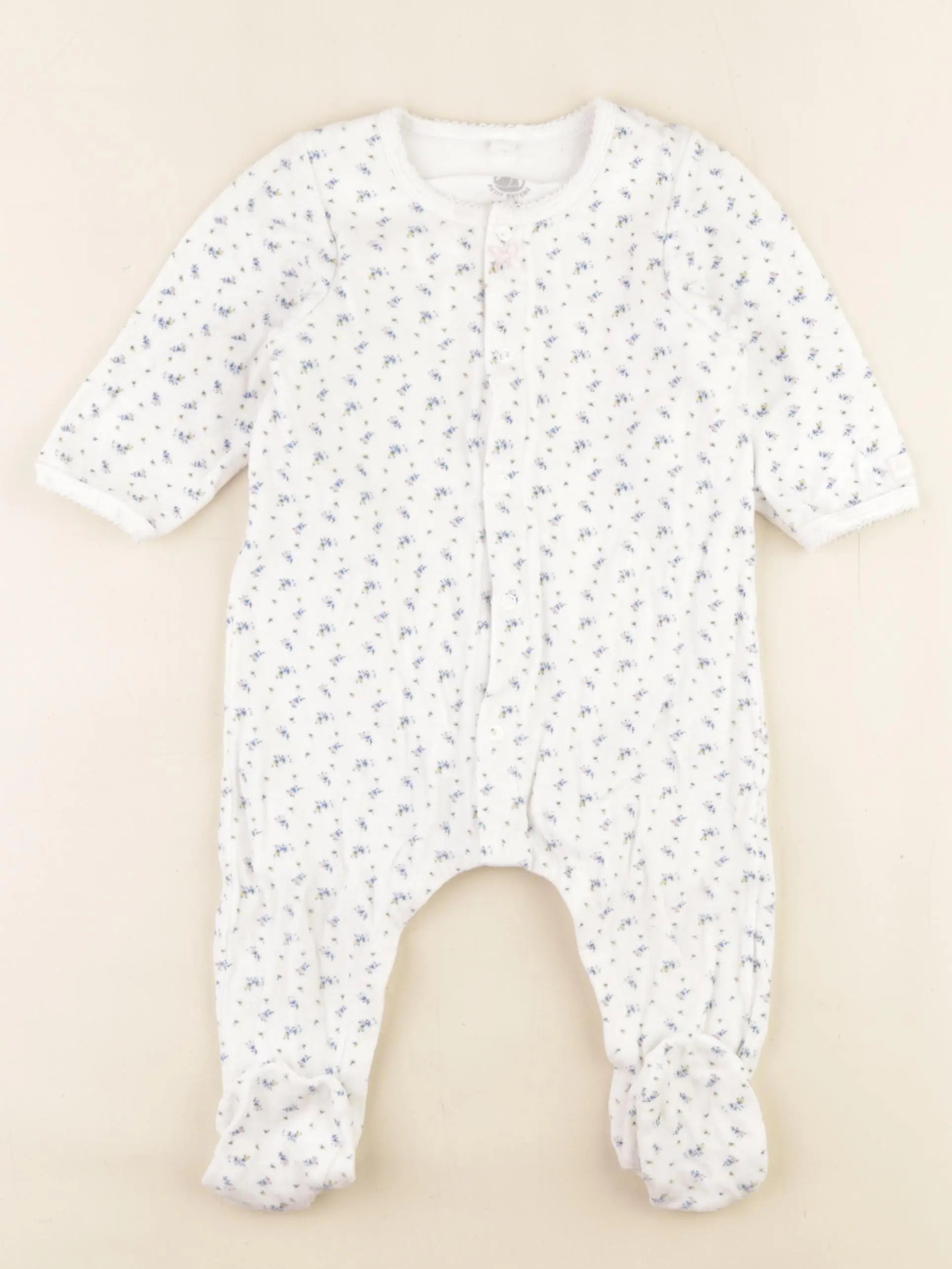 Petit Bateau - pyjama velours multicolore - 12 mois