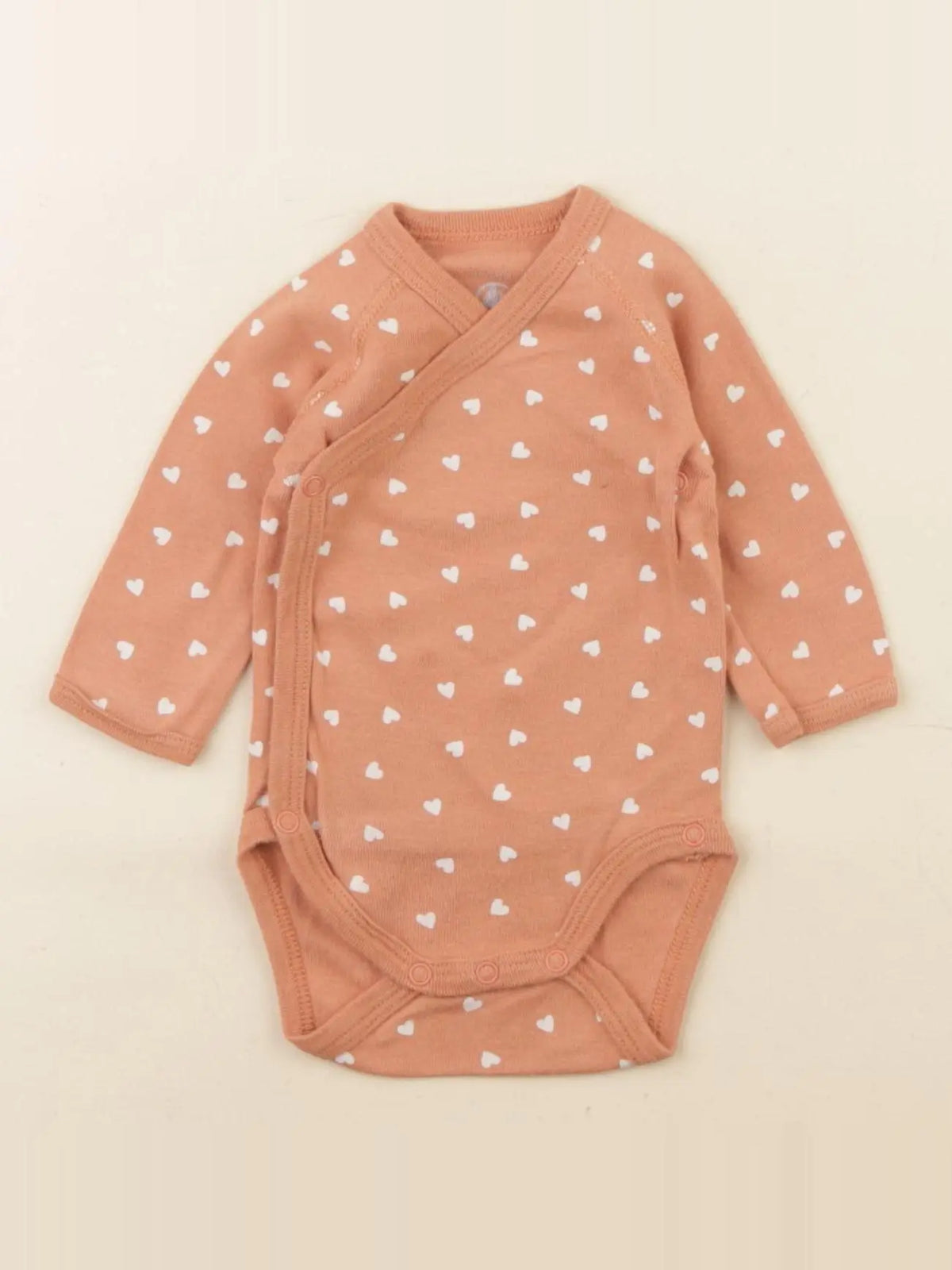 Petit Bateau - body orange, blanc - 1 mois