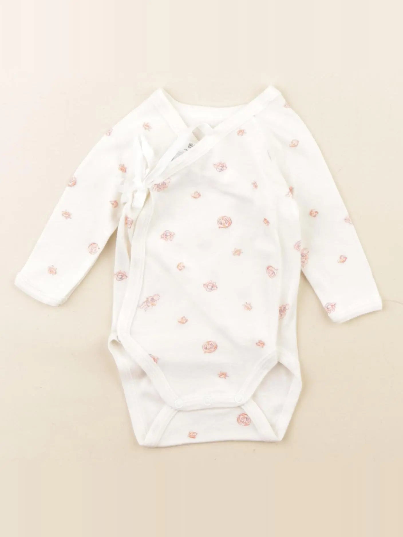 Petit Bateau - body beige, orange - 1 mois