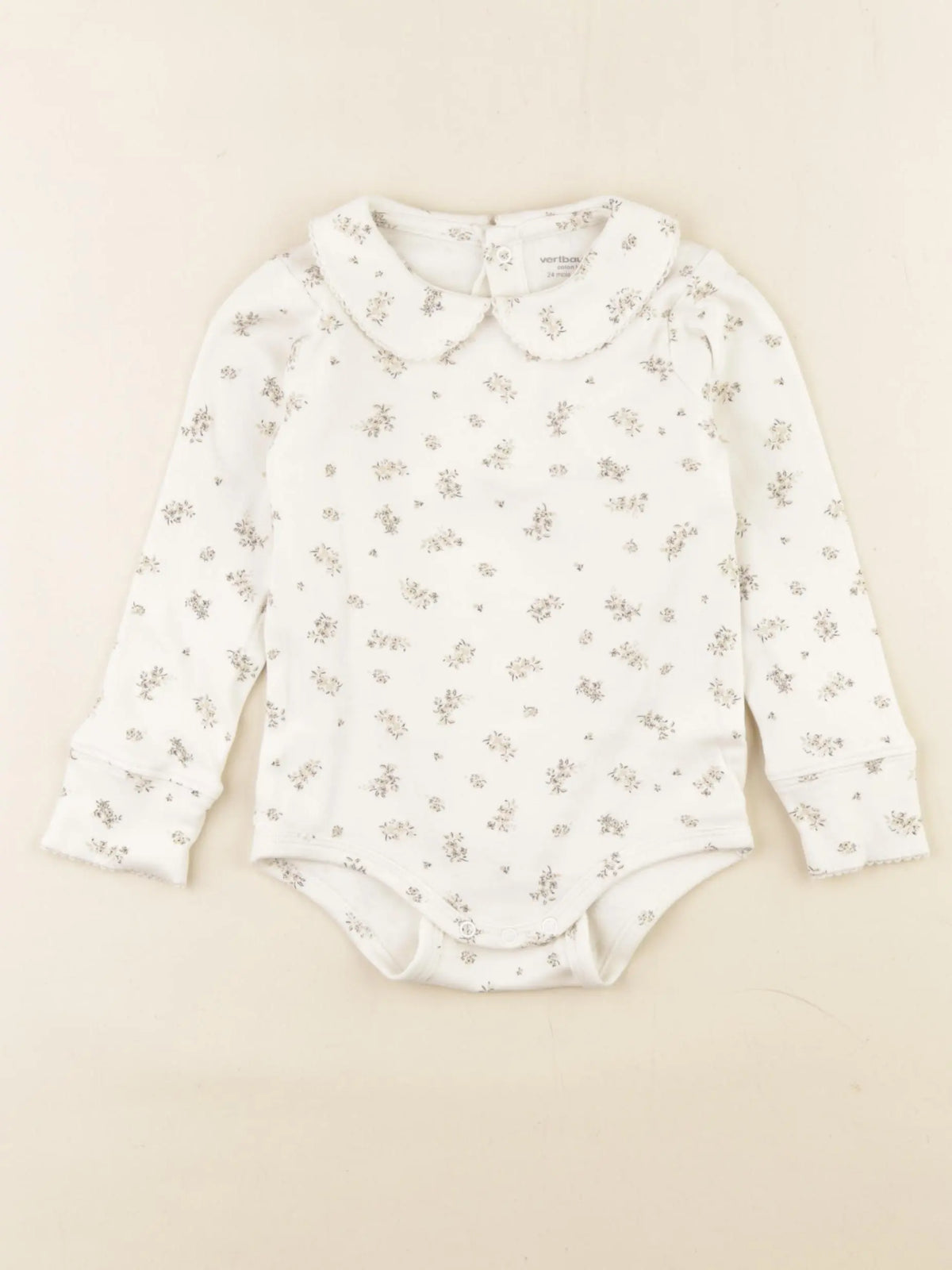 Vertbaudet - body à col beige - 24 mois