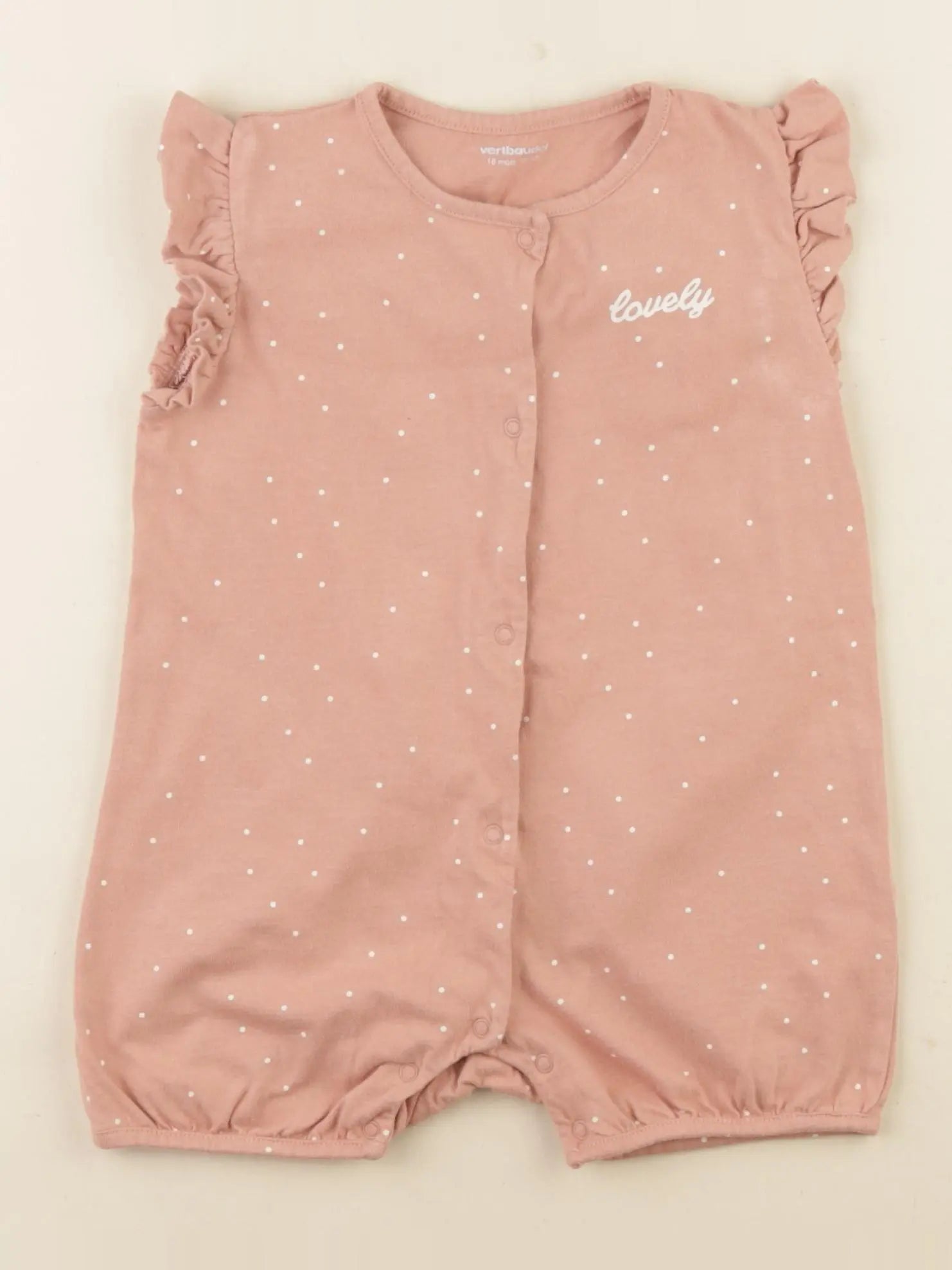 Vertbaudet - pyjama coton rose, blanc - 18 mois