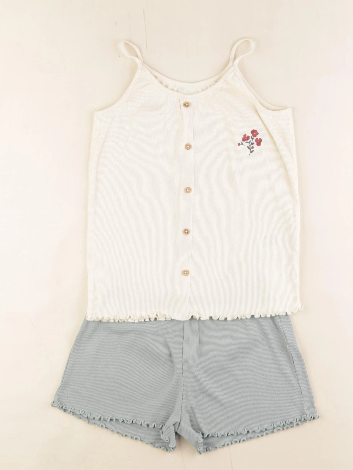 Vertbaudet - pyjama coton beige, vert - 10 ans