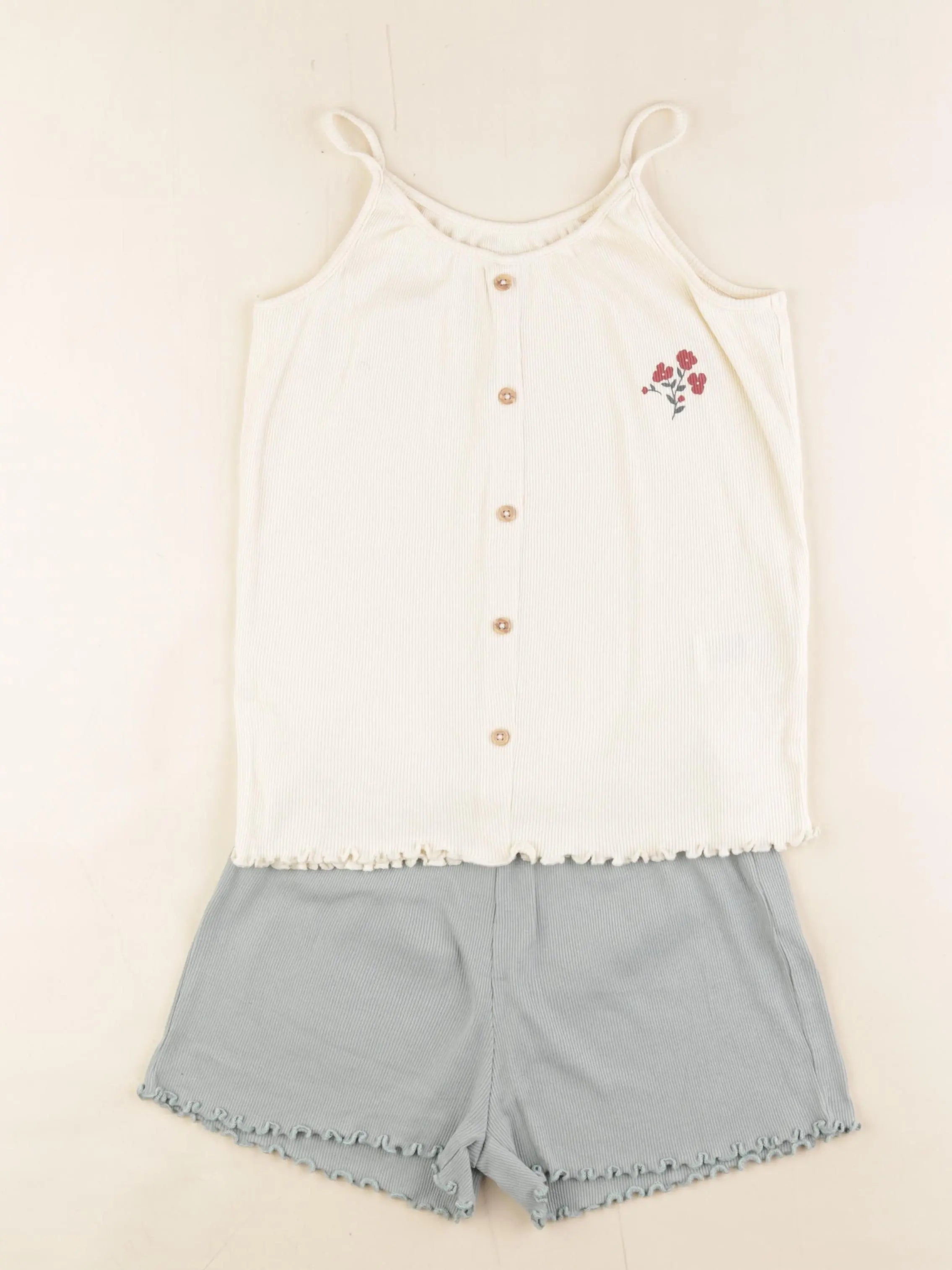Vertbaudet - pyjama coton beige, vert - 10 ans