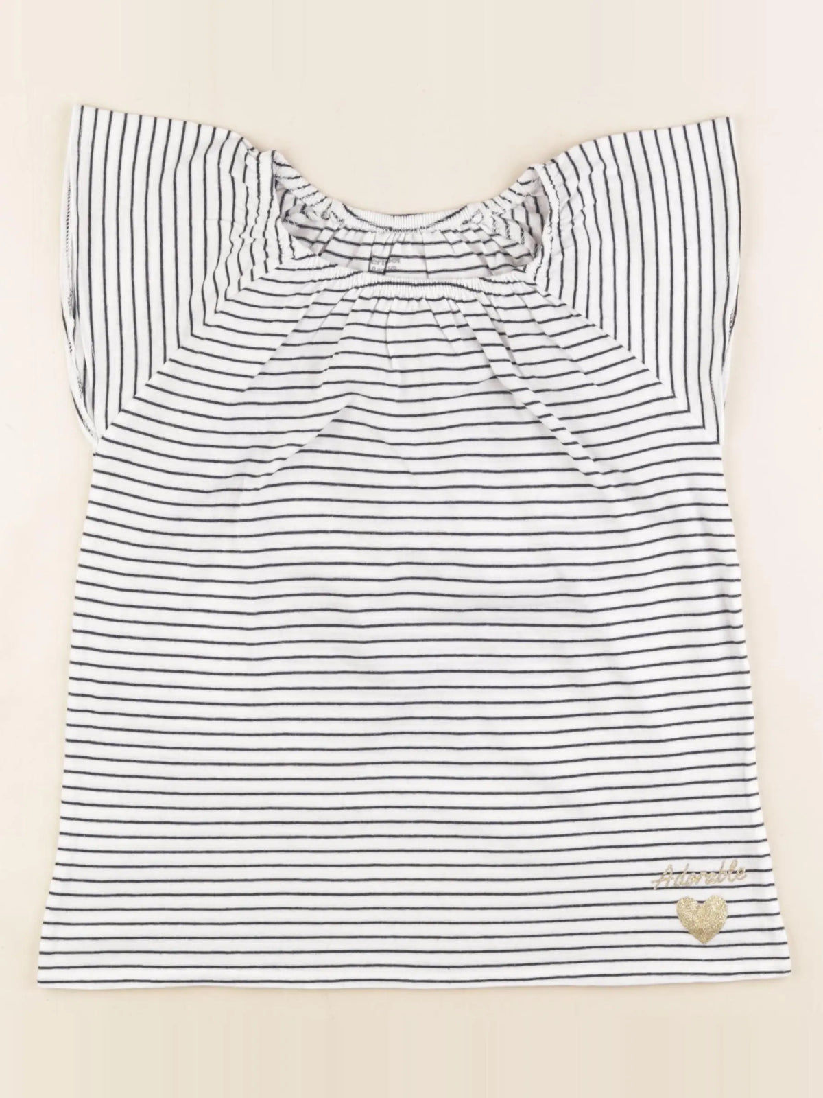 Vertbaudet - tee-shirt blanc, bleu - 10 ans