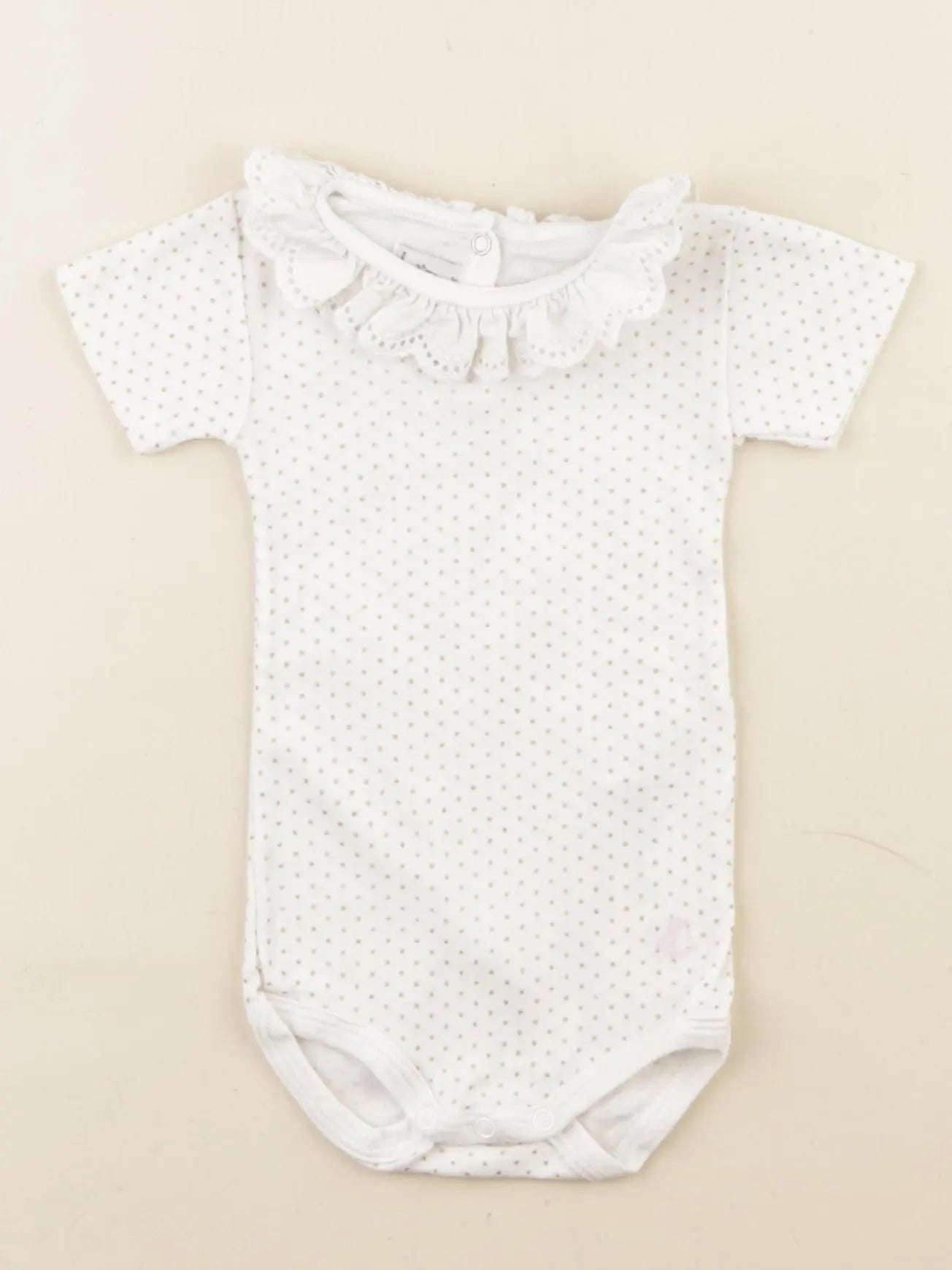 Petit Bateau - body à col beige, or - 3 mois