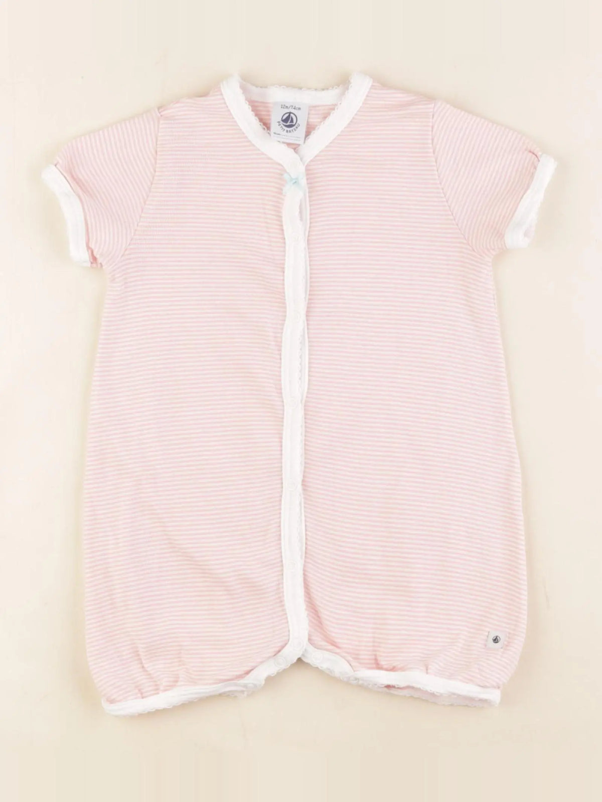 Petit Bateau - pyjama coton rose - 12 mois