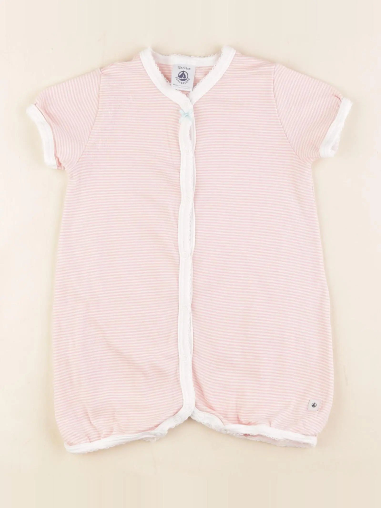 Petit Bateau - pyjama coton rose - 12 mois