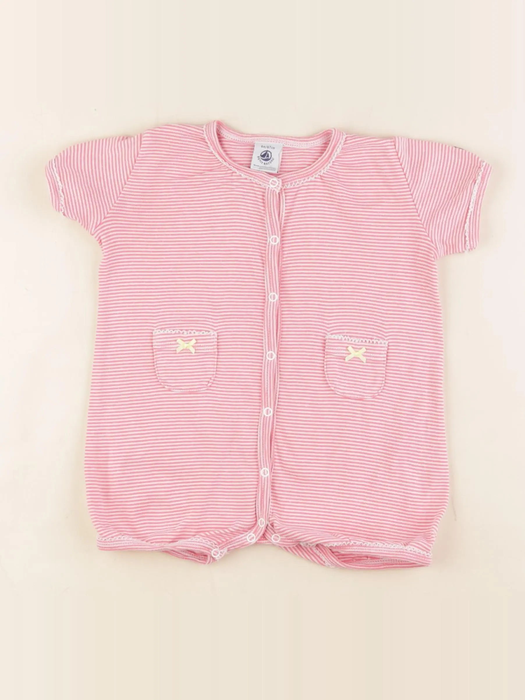 Petit Bateau - pyjama coton rose - 6 mois