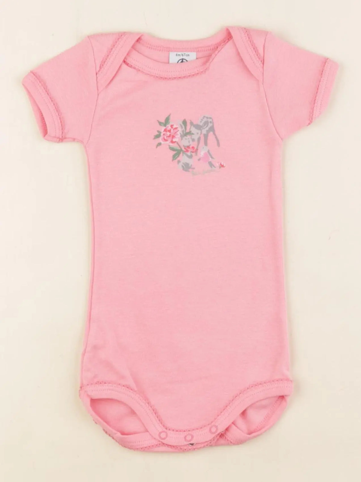 Petit Bateau - body rose - 6 mois