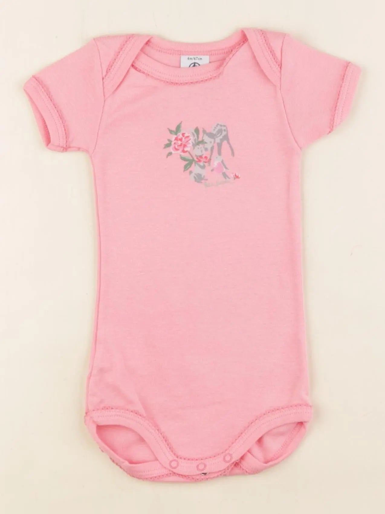 Petit Bateau - body rose - 6 mois