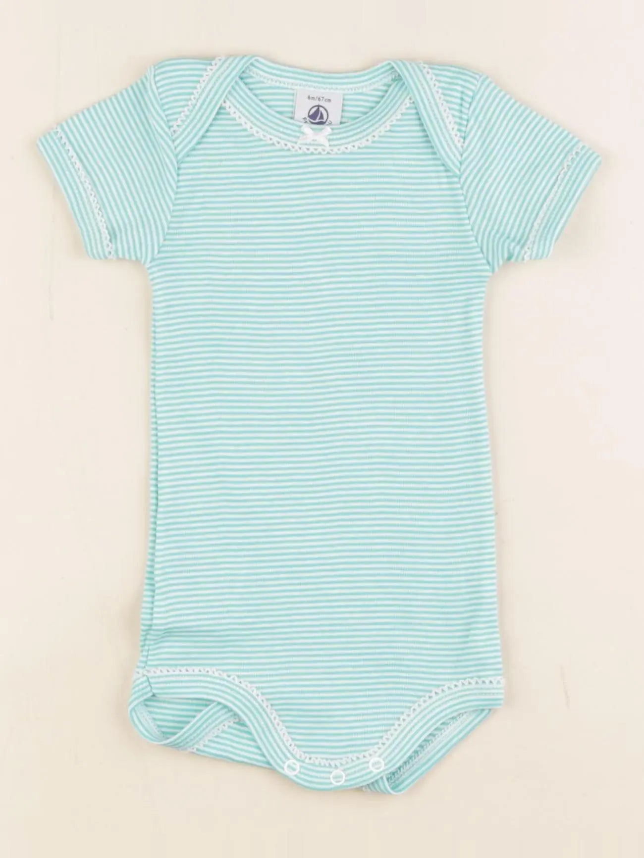 Petit Bateau - body bleu - 6 mois