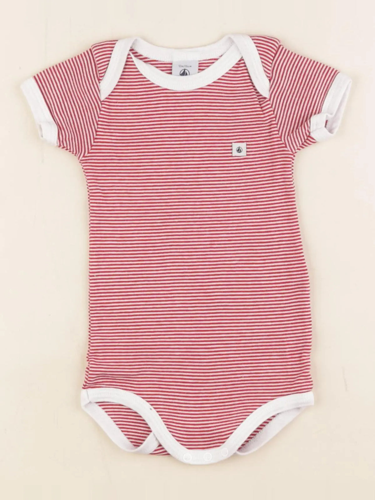Petit Bateau - body rouge - 12 mois