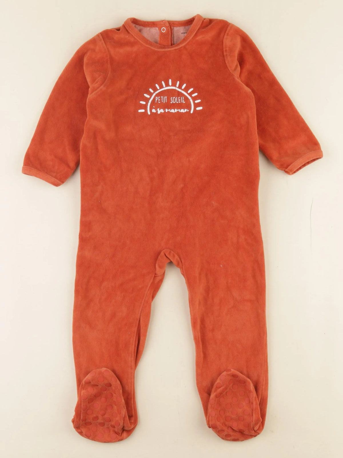 Vertbaudet - pyjama velours orange - 2 ans