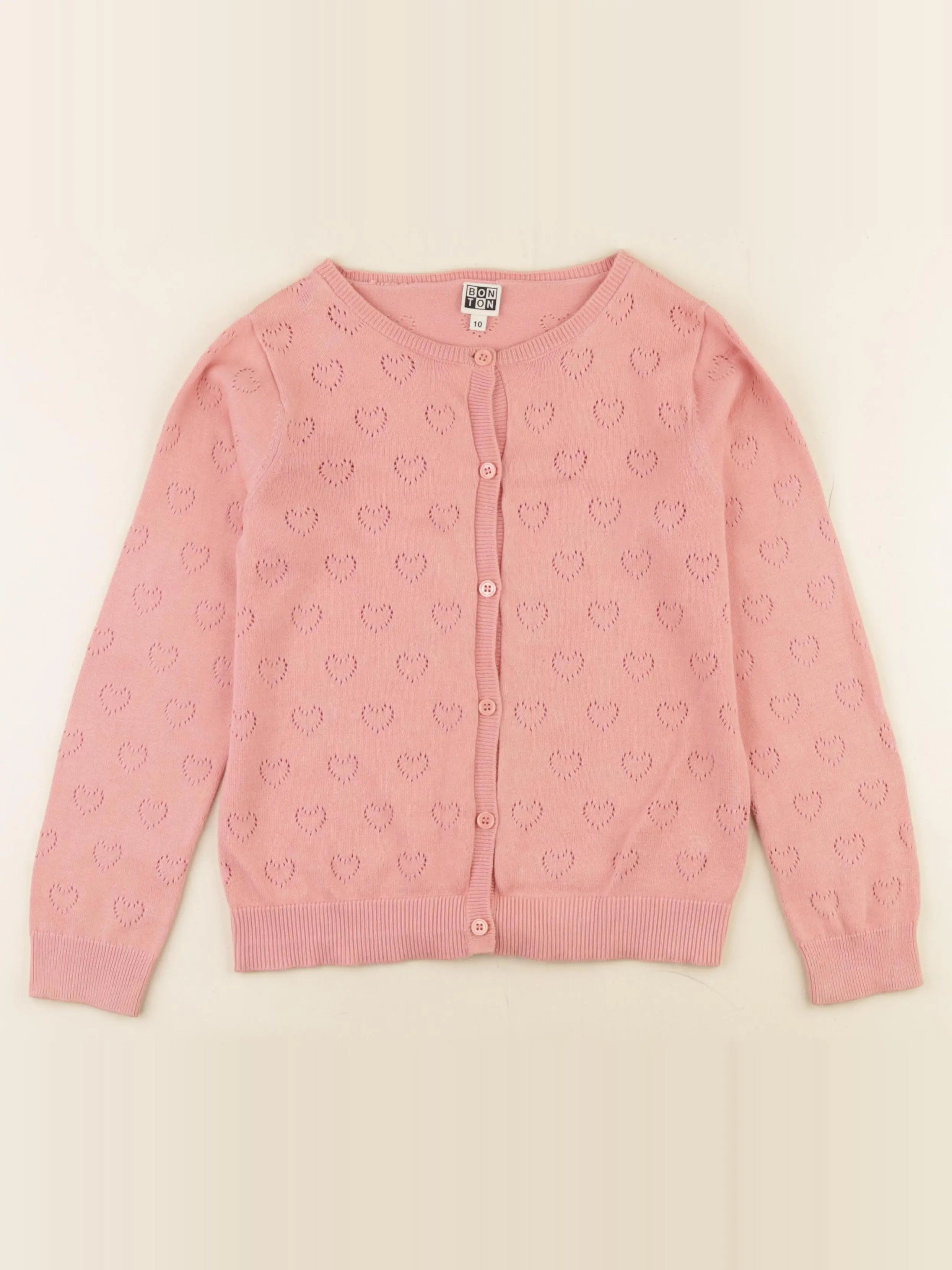 Bonton - gilet rose - 10 ans