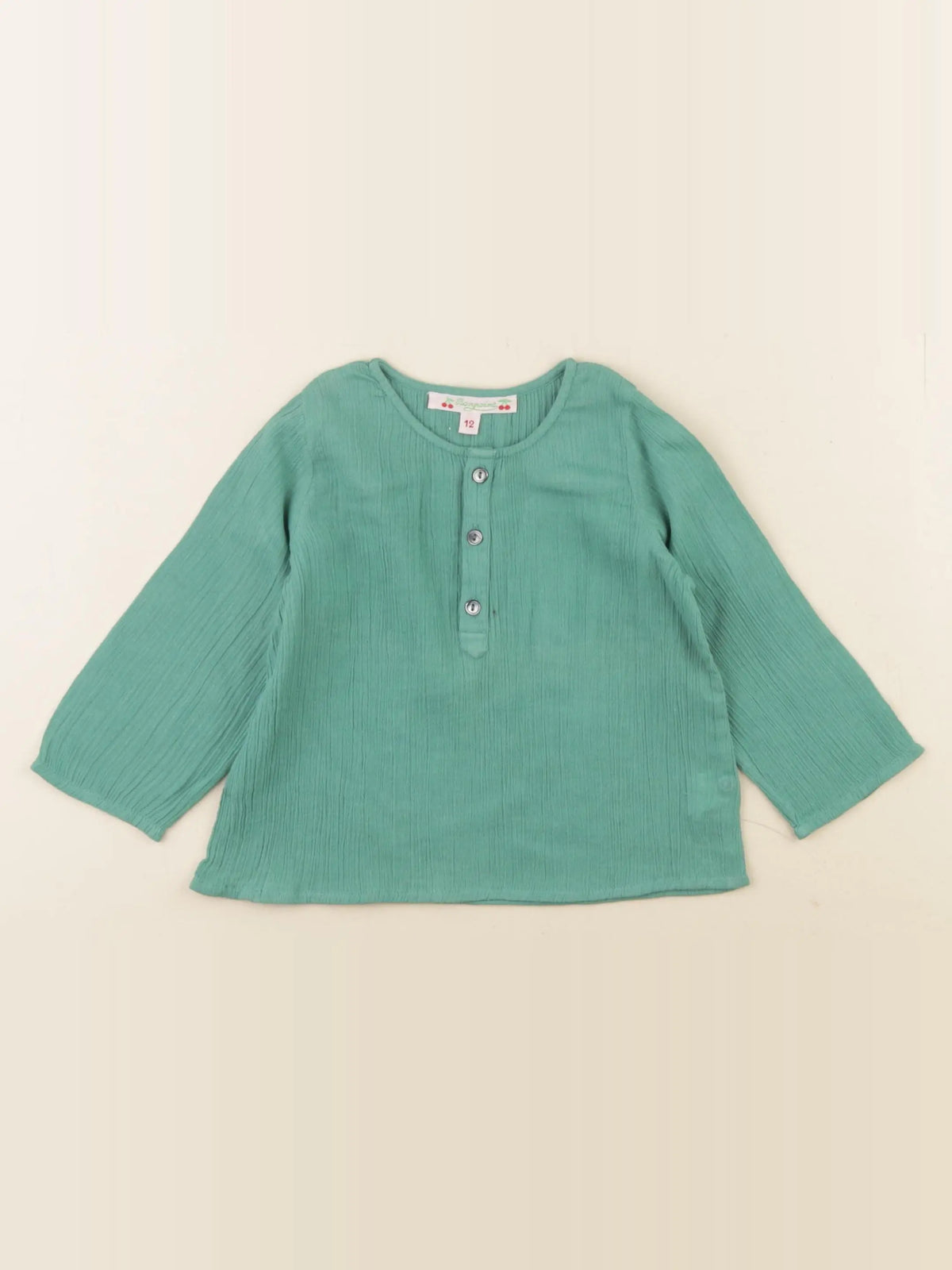 Bonpoint - chemise vert - 12 mois