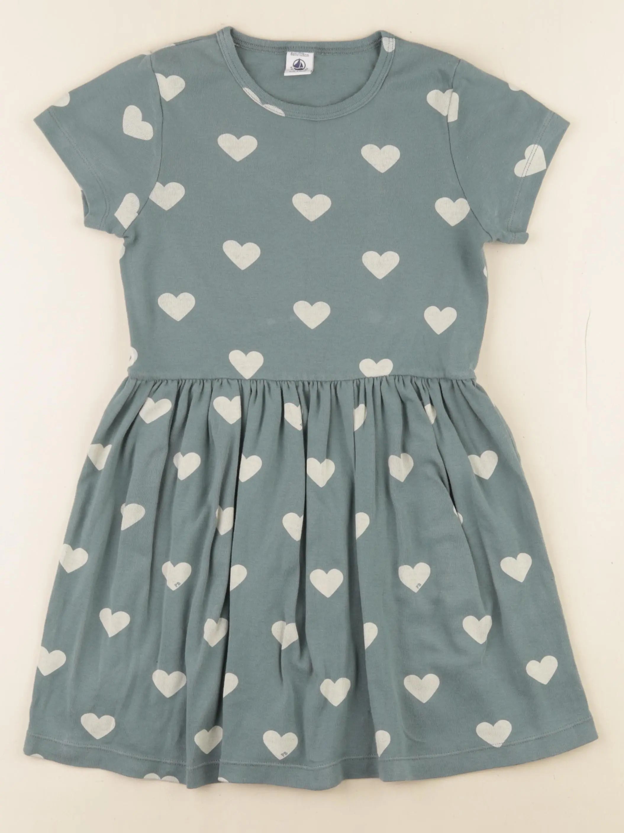 Petit Bateau - robe vert - 8 ans