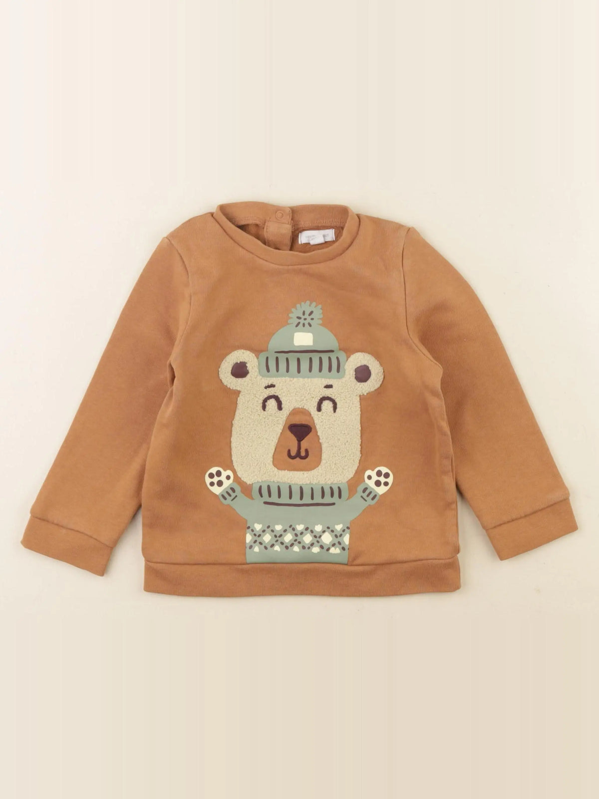 Vertbaudet - sweat marron - 18 mois