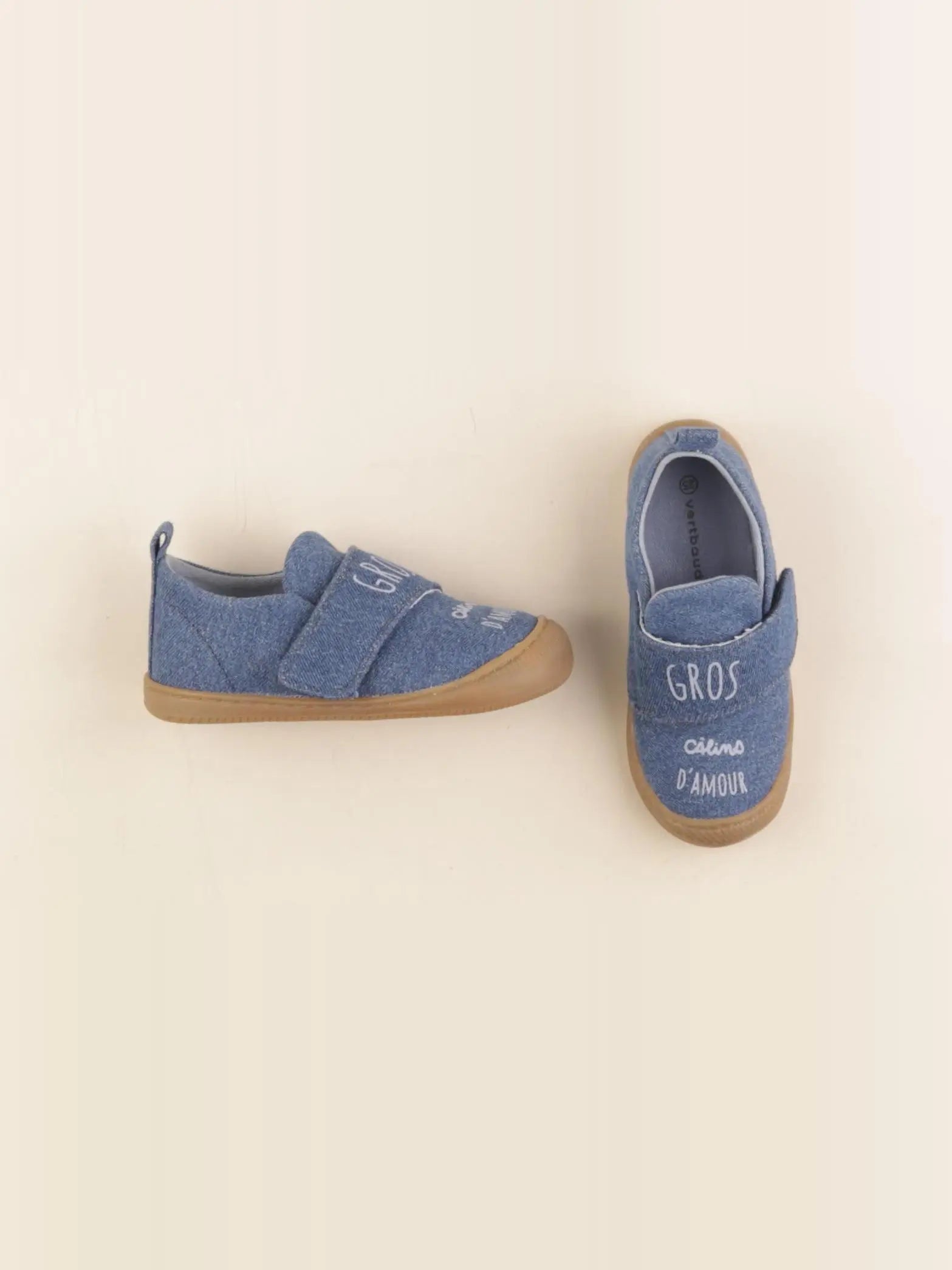 Vertbaudet - chaussons bleu - pointure 25