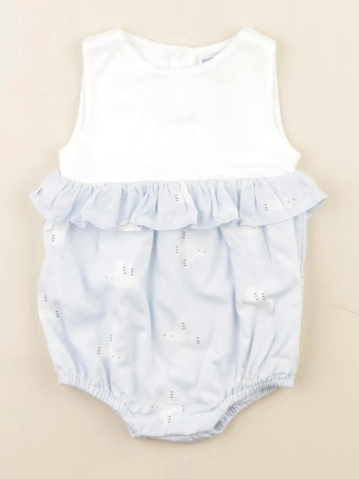 Jacadi - combinaison blanc, bleu - 3 mois