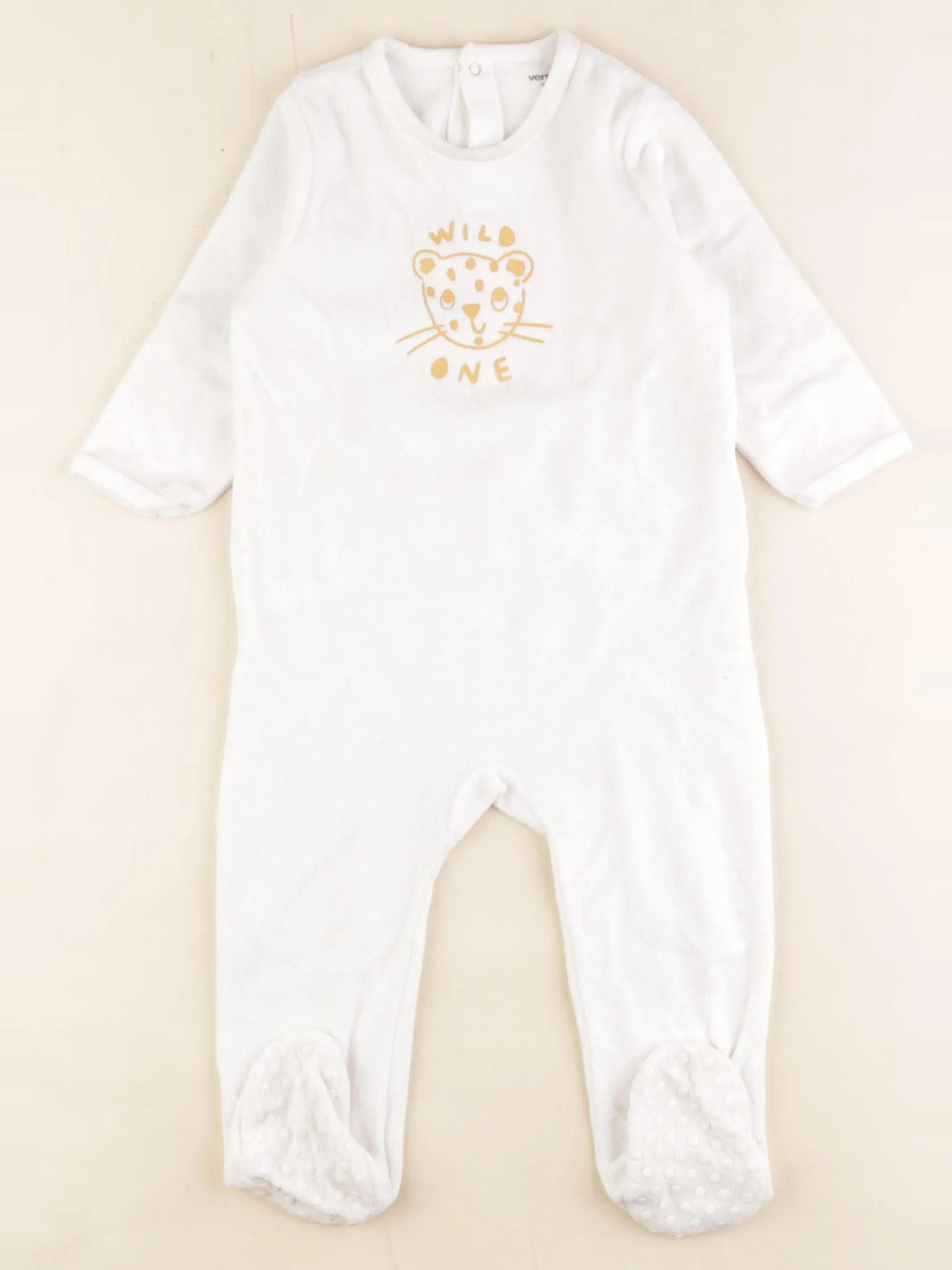 Vertbaudet - pyjama velours blanc - 18 mois