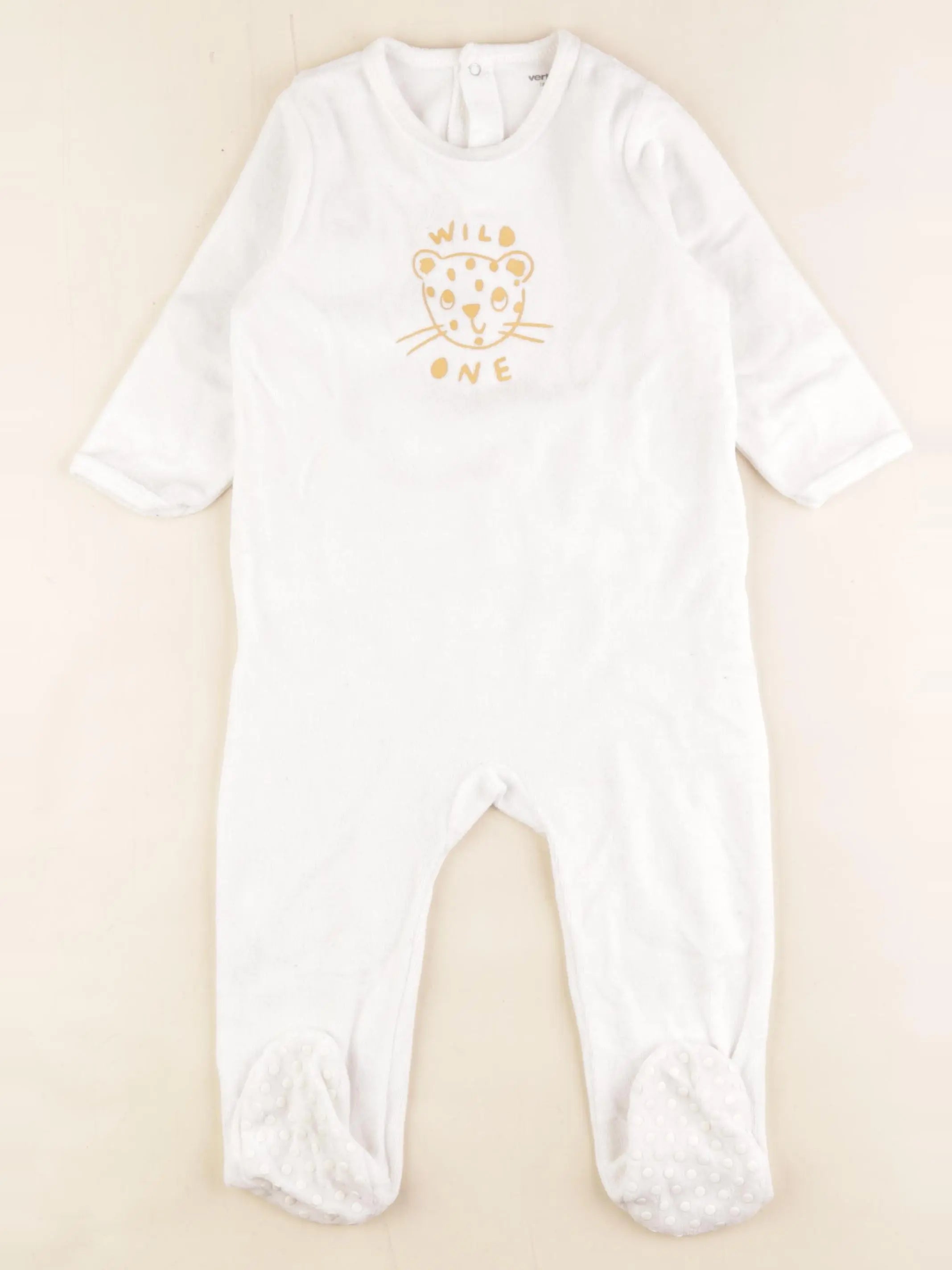 Vertbaudet - pyjama velours blanc - 18 mois