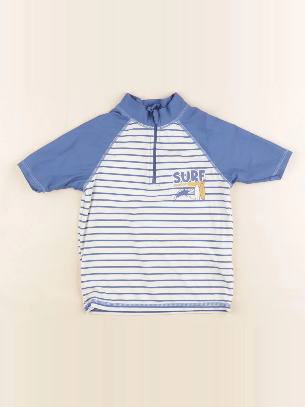 Vertbaudet - tee-shirt de bain bleu, blanc - 5 ans