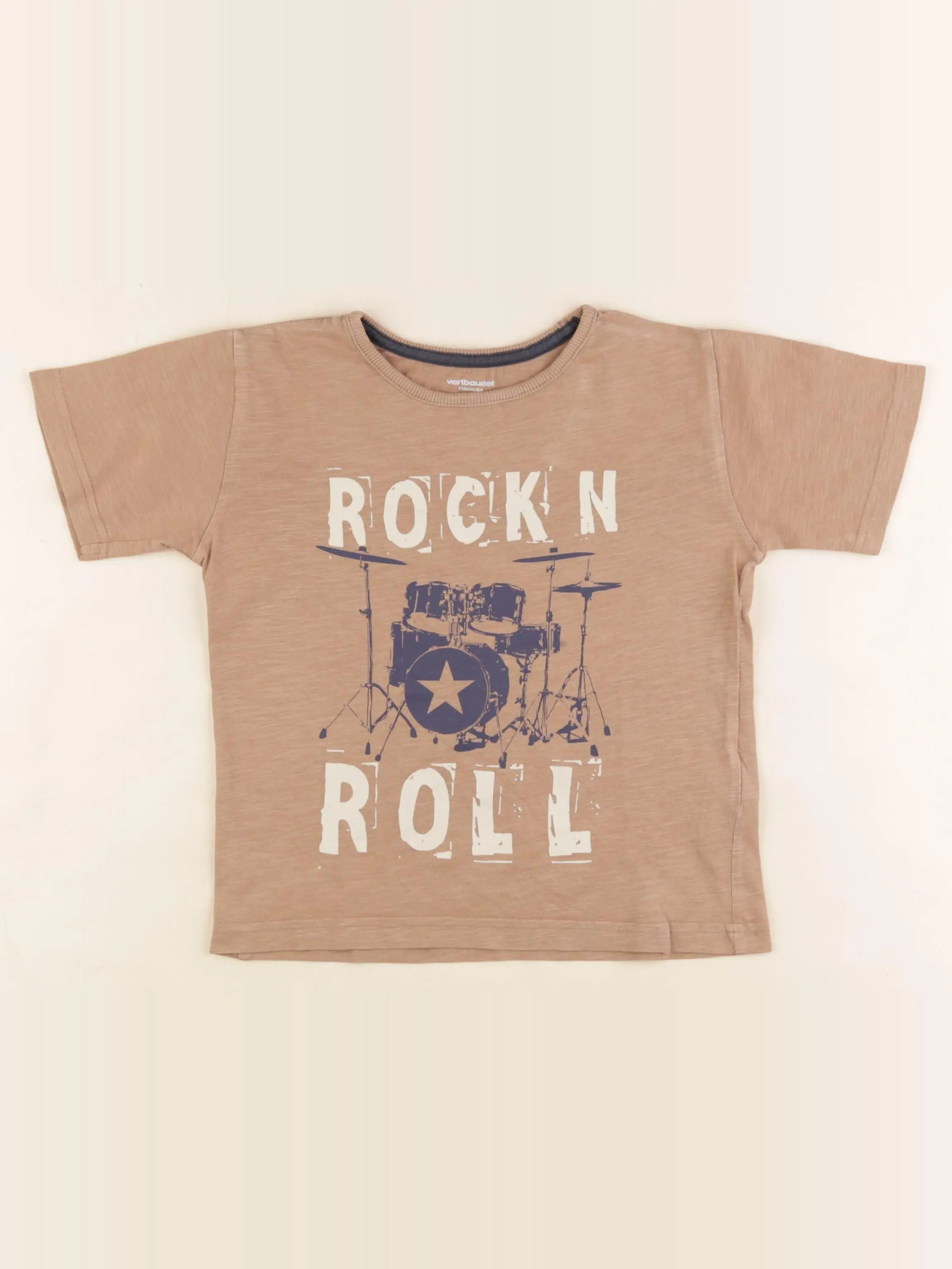 Vertbaudet - tee-shirt marron - 5 ans