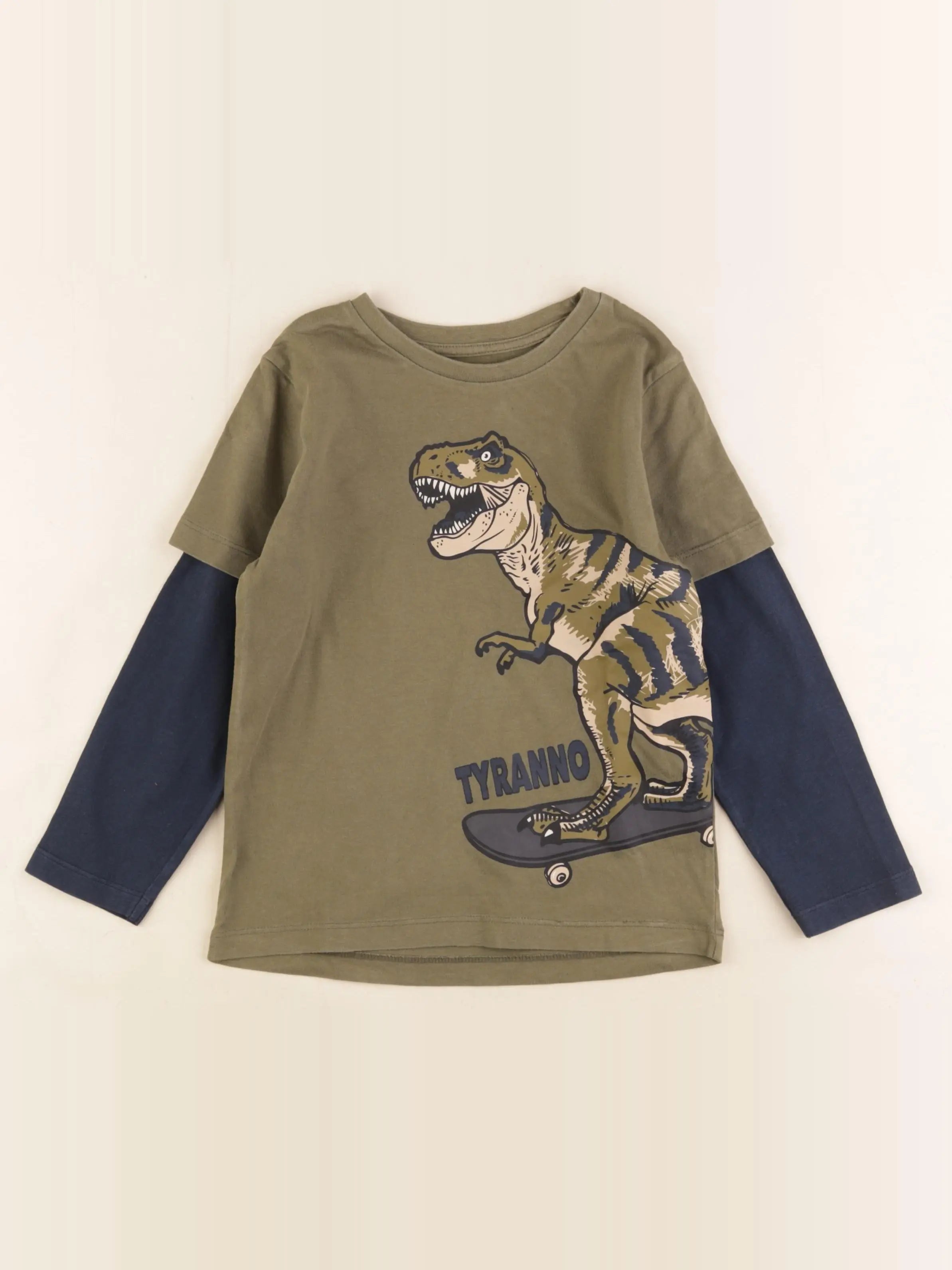 Vertbaudet - tee-shirt bleu, vert - 6 ans