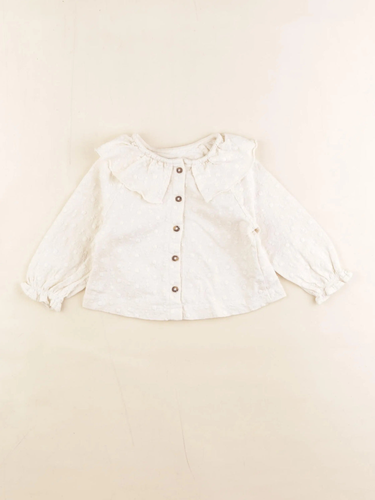 Vertbaudet - chemise beige - 12 mois