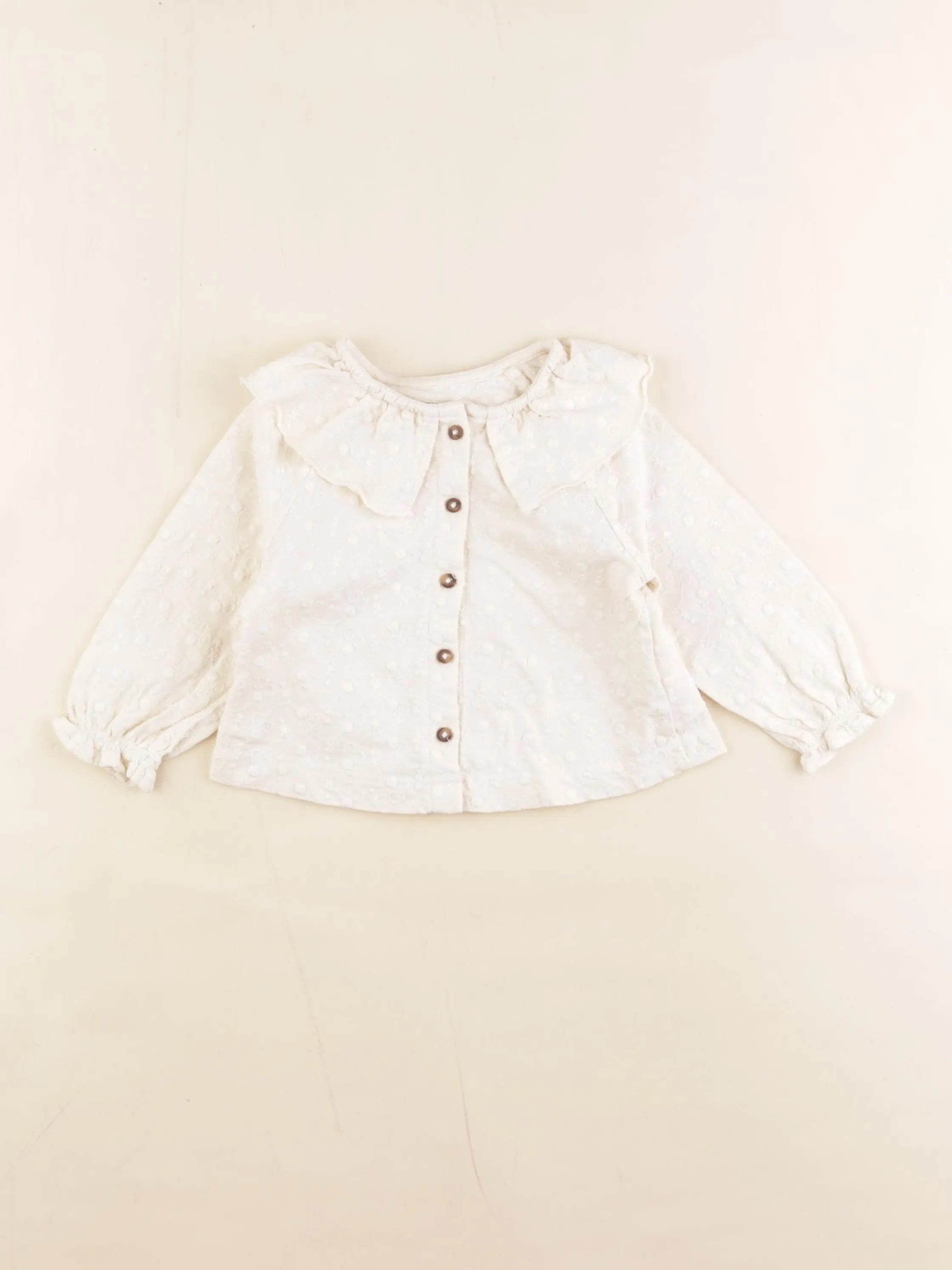 Vertbaudet - chemise beige - 12 mois