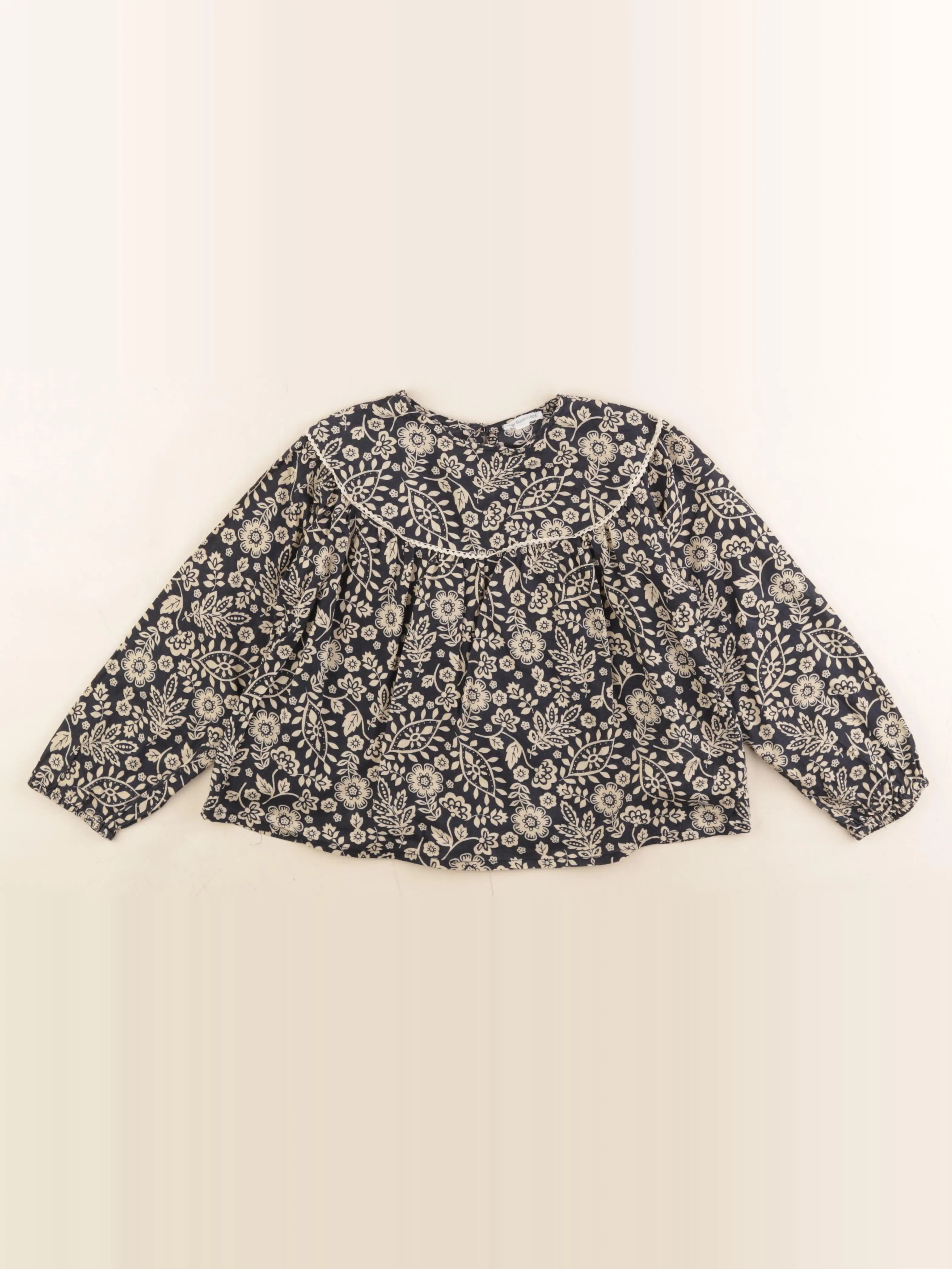 Vertbaudet - blouse beige, bleu - 6 ans