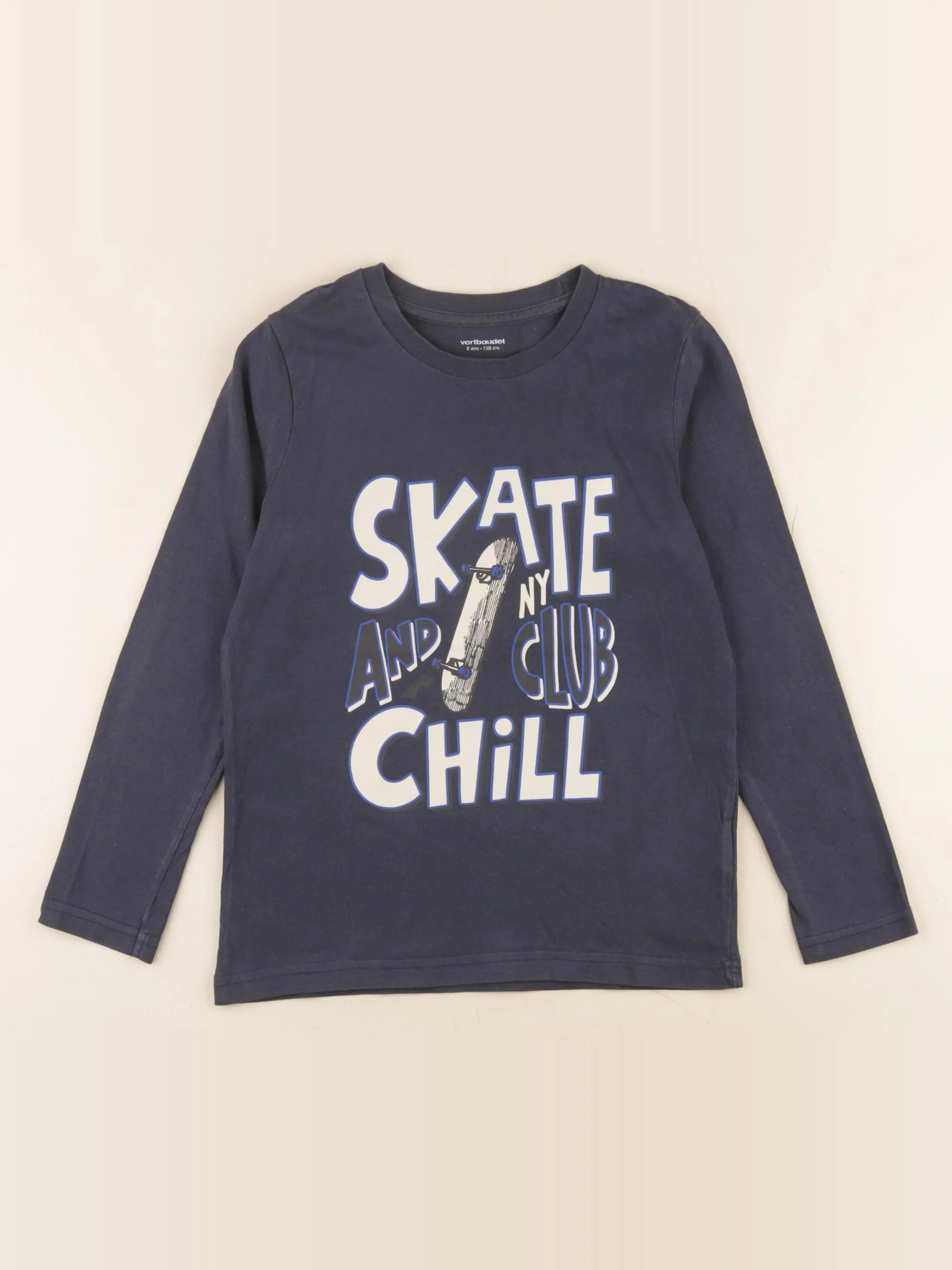 Vertbaudet - tee-shirt bleu - 8 ans