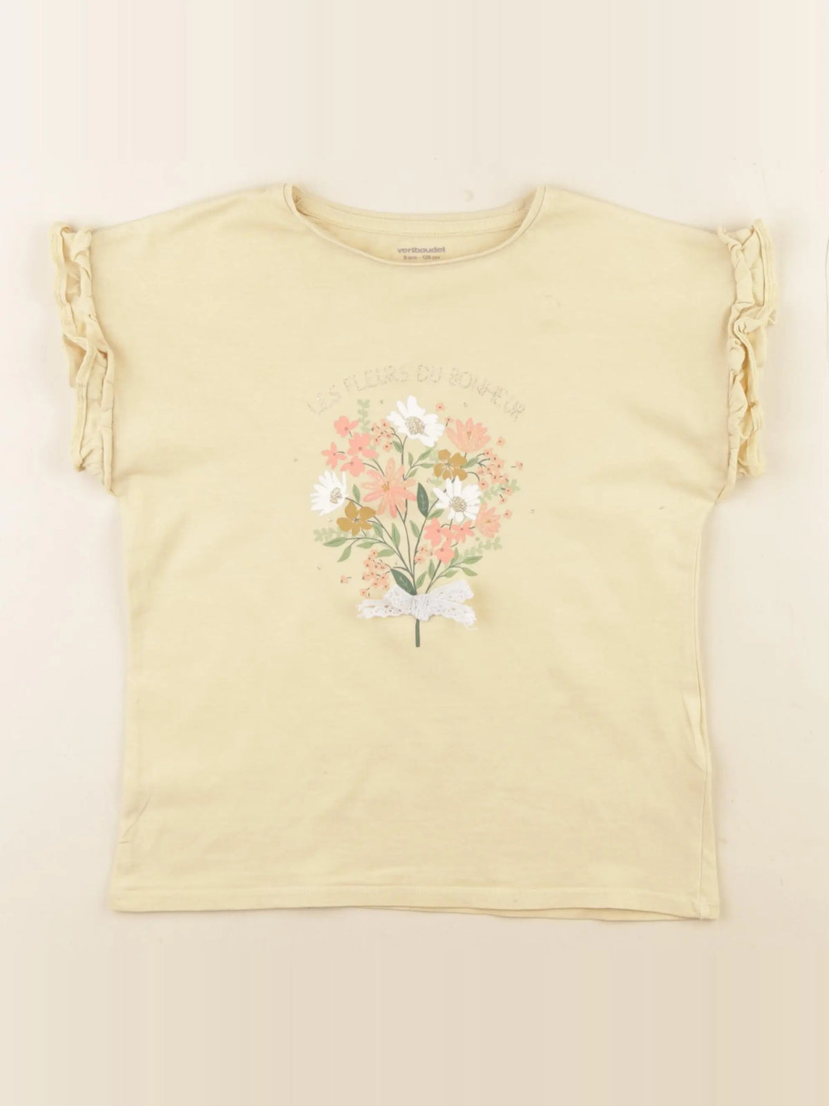 Vertbaudet - tee-shirt jaune - 8 ans