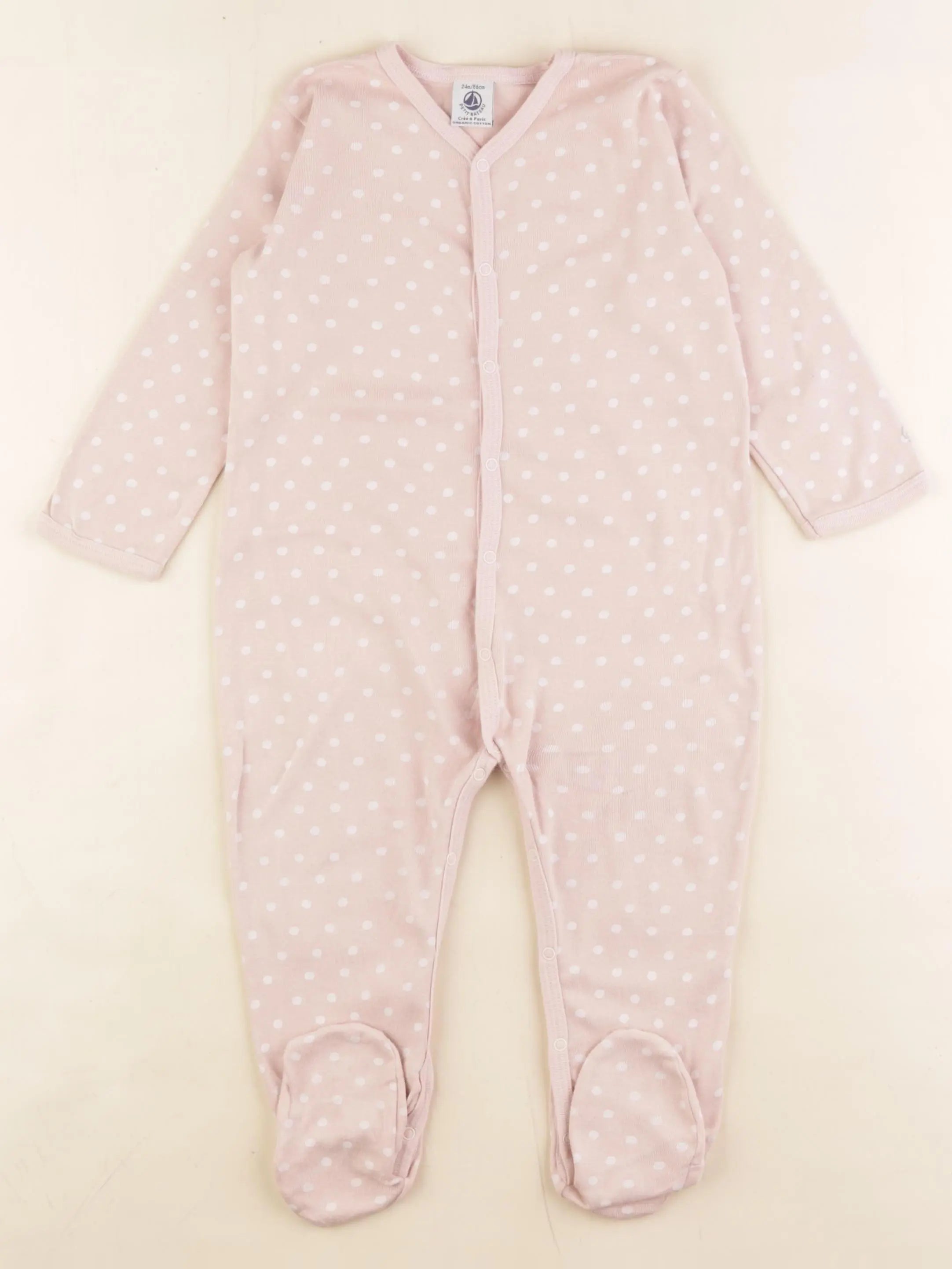 Petit Bateau - pyjama coton rose - 24 mois