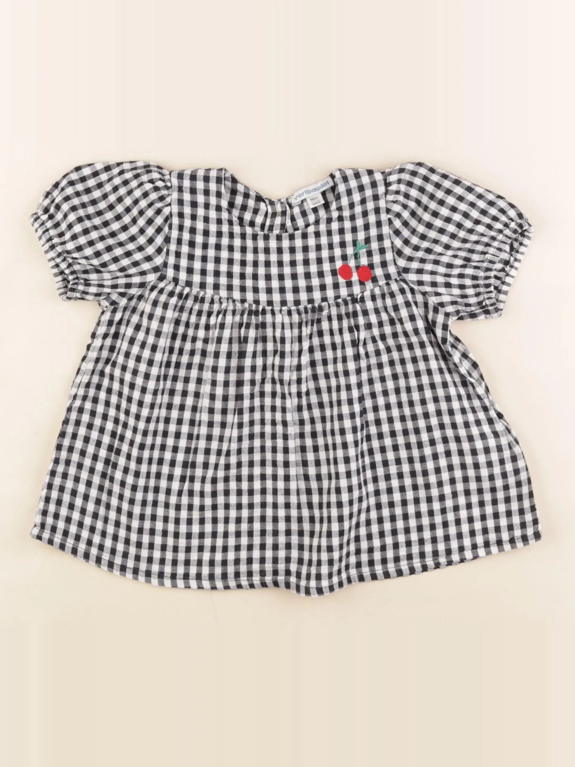 Vertbaudet - blouse blanc, noir - 2 ans