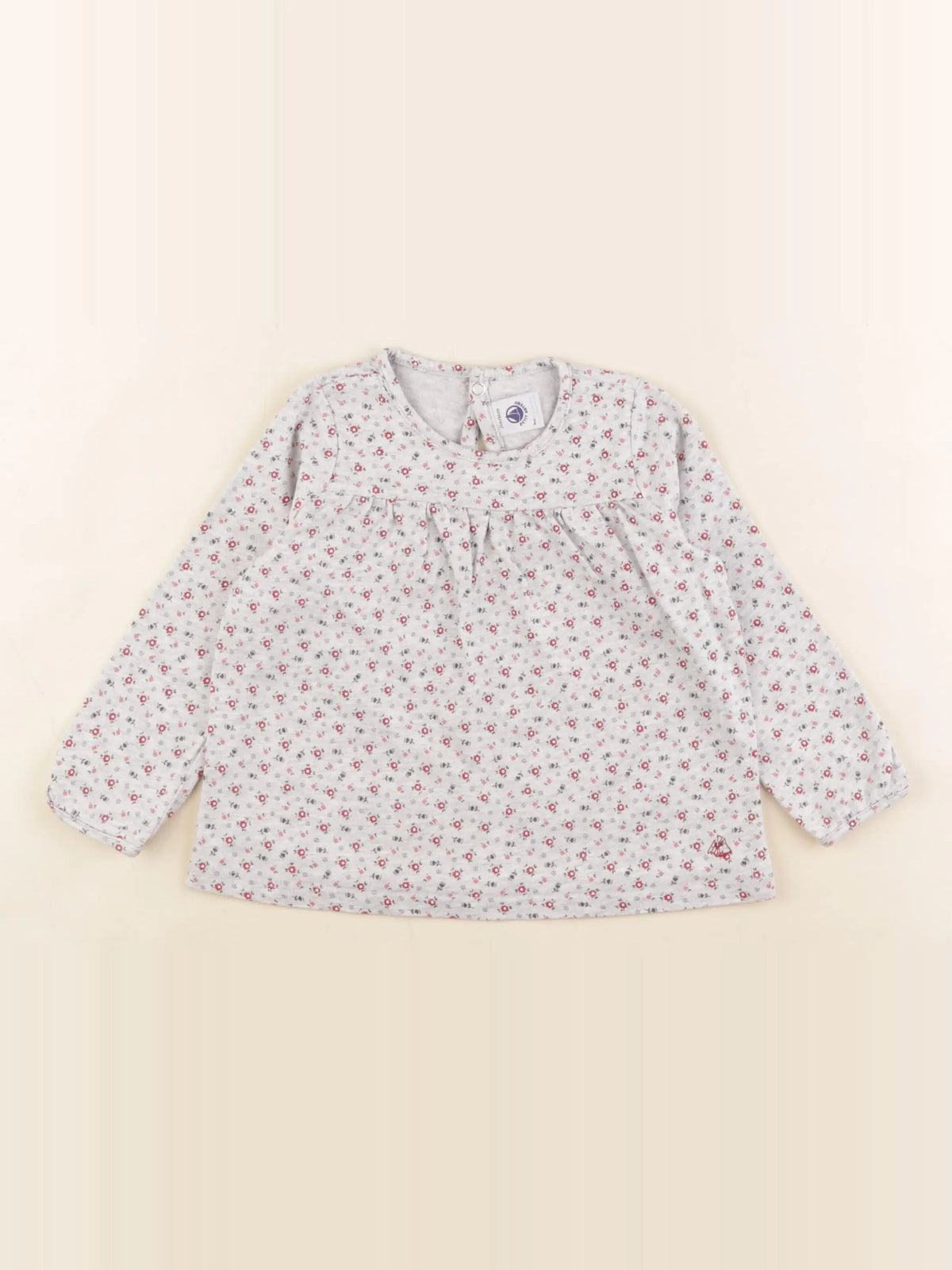 Petit Bateau - tee-shirt gris, rose - 24 mois