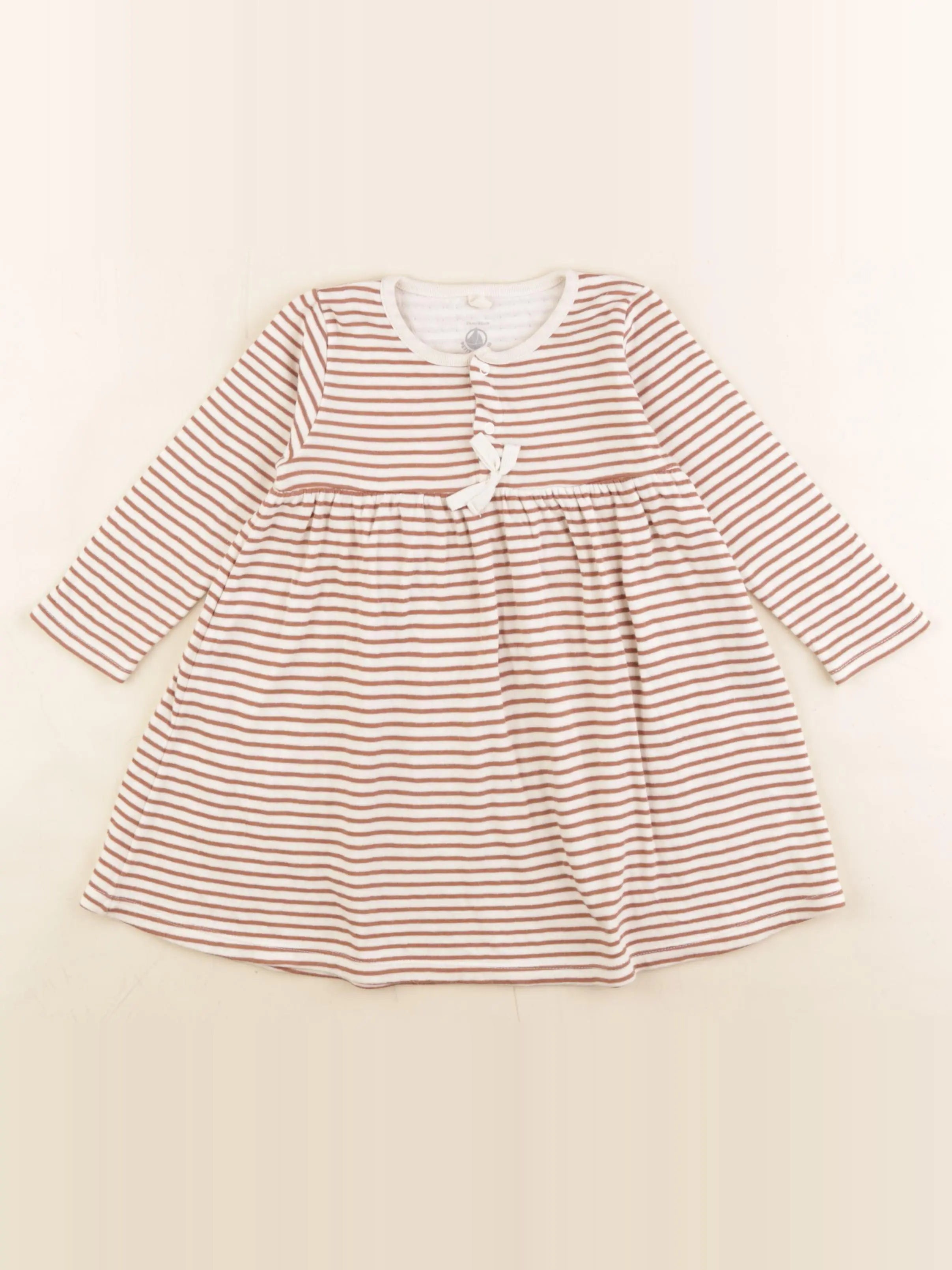 Petit Bateau - robe beige - 24 mois