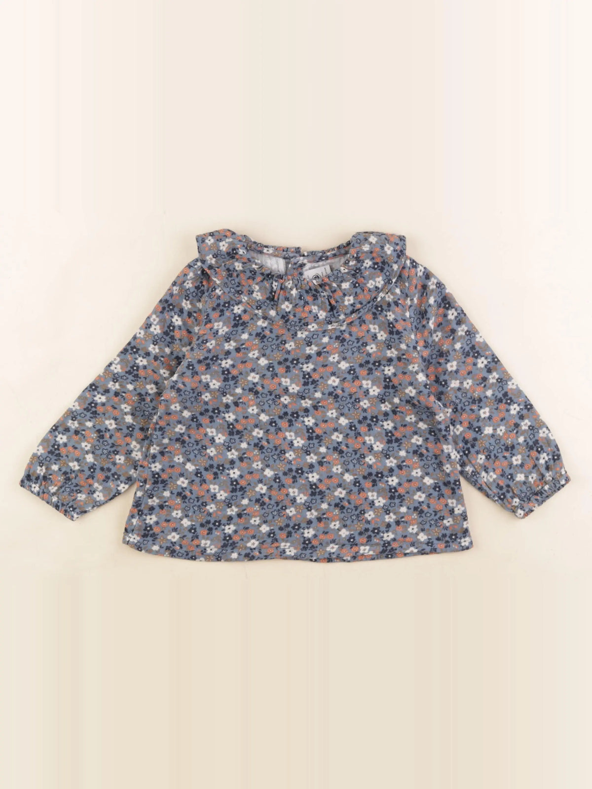 Petit Bateau - blouse bleu - 24 mois