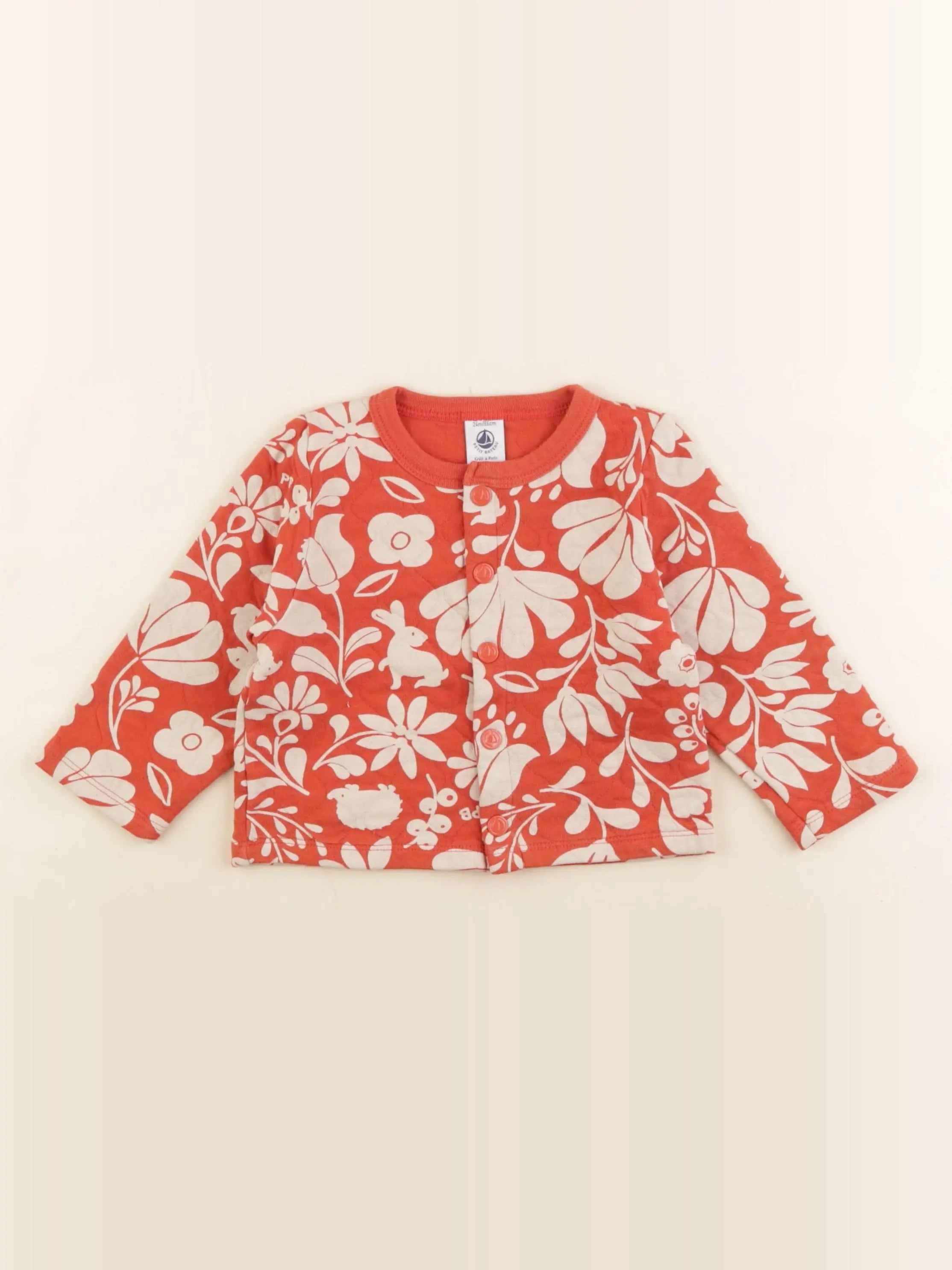 Petit Bateau - sweat orange - 24 mois