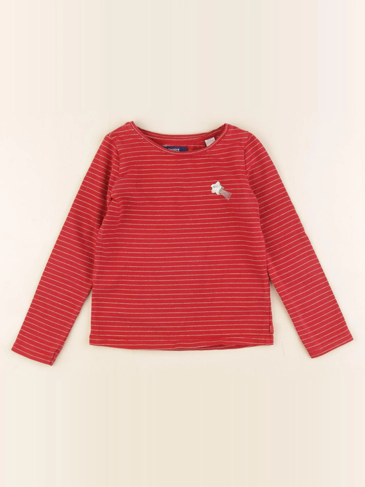 Okaidi - tee-shirt rouge, or - 3 ans