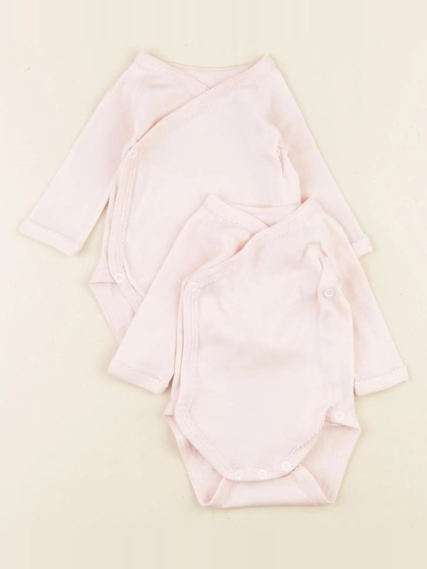 Petit Bateau - lot de 2 bodies en coton rose - 0 mois