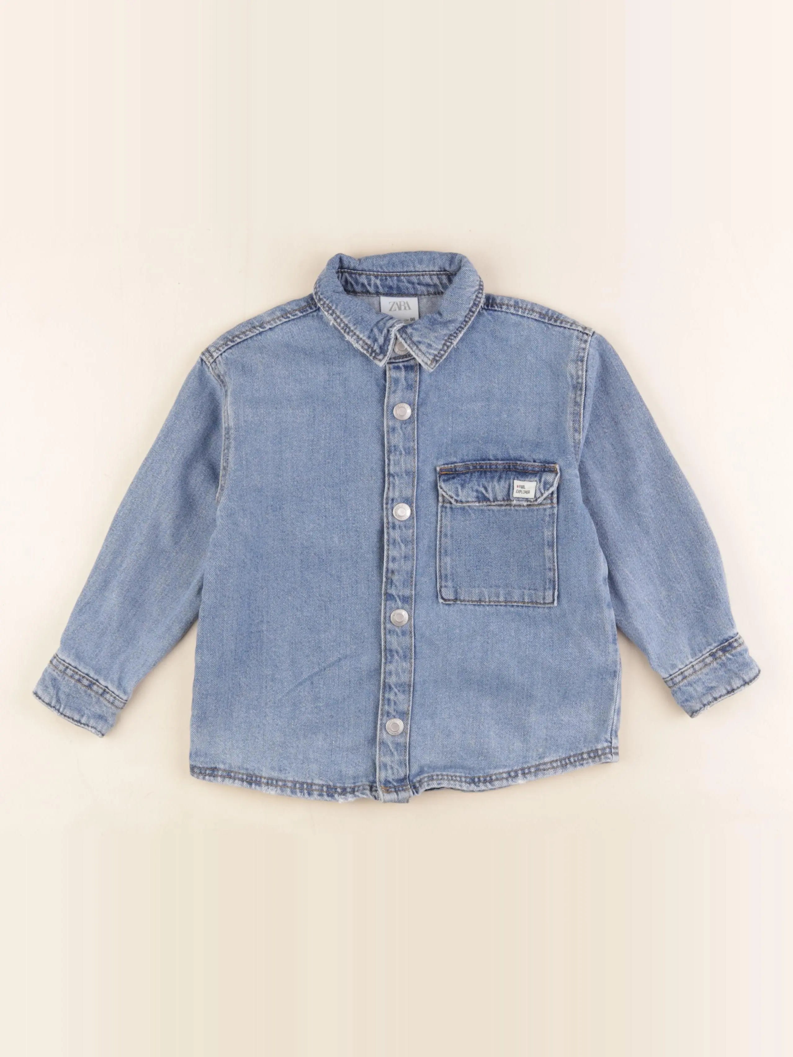 Zara - sur chemise bleu - 2/3 ans