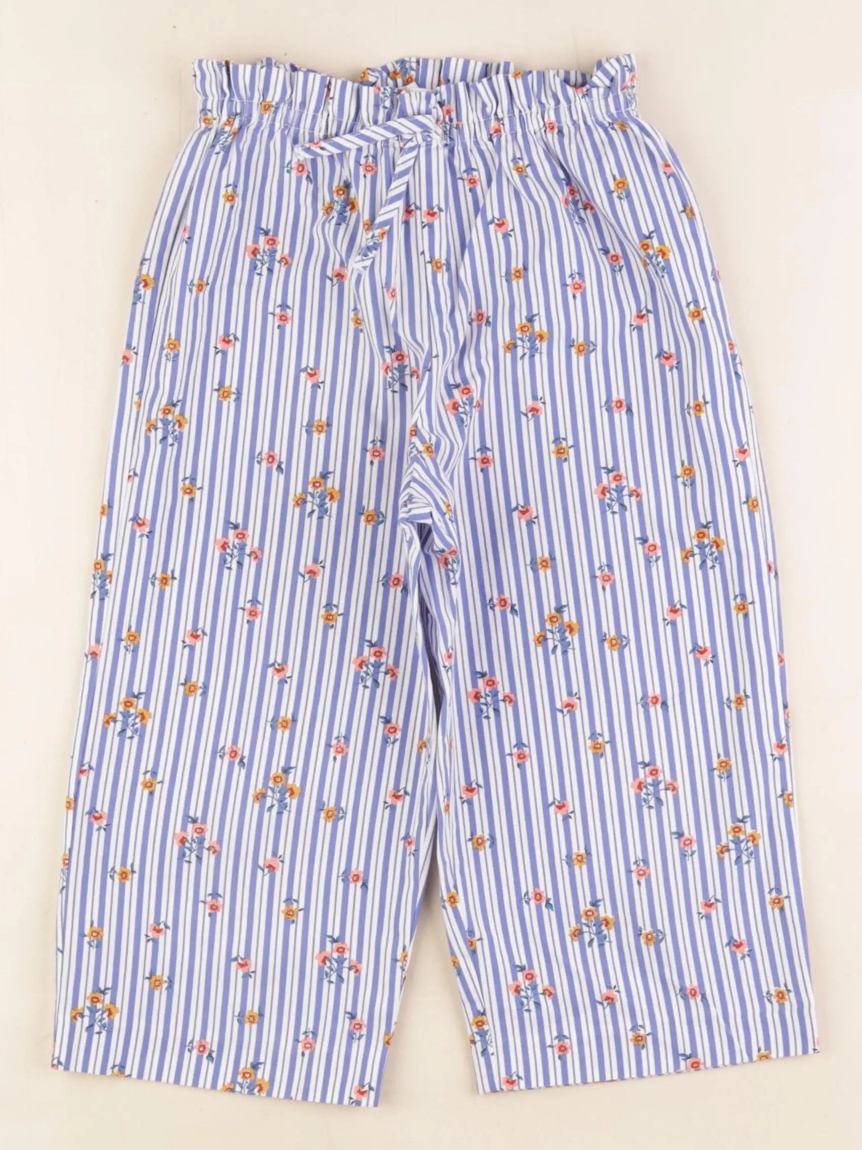 Zara - pantalon blanc, bleu - 3/4 ans